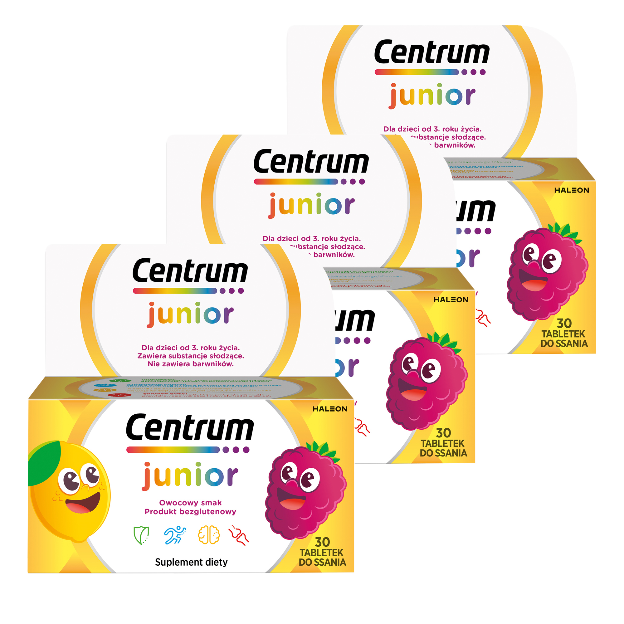 Centrum Junior witaminy dla dzieci 4+, tabletki do ssania, 3 x 30 sztuk zdjęcie