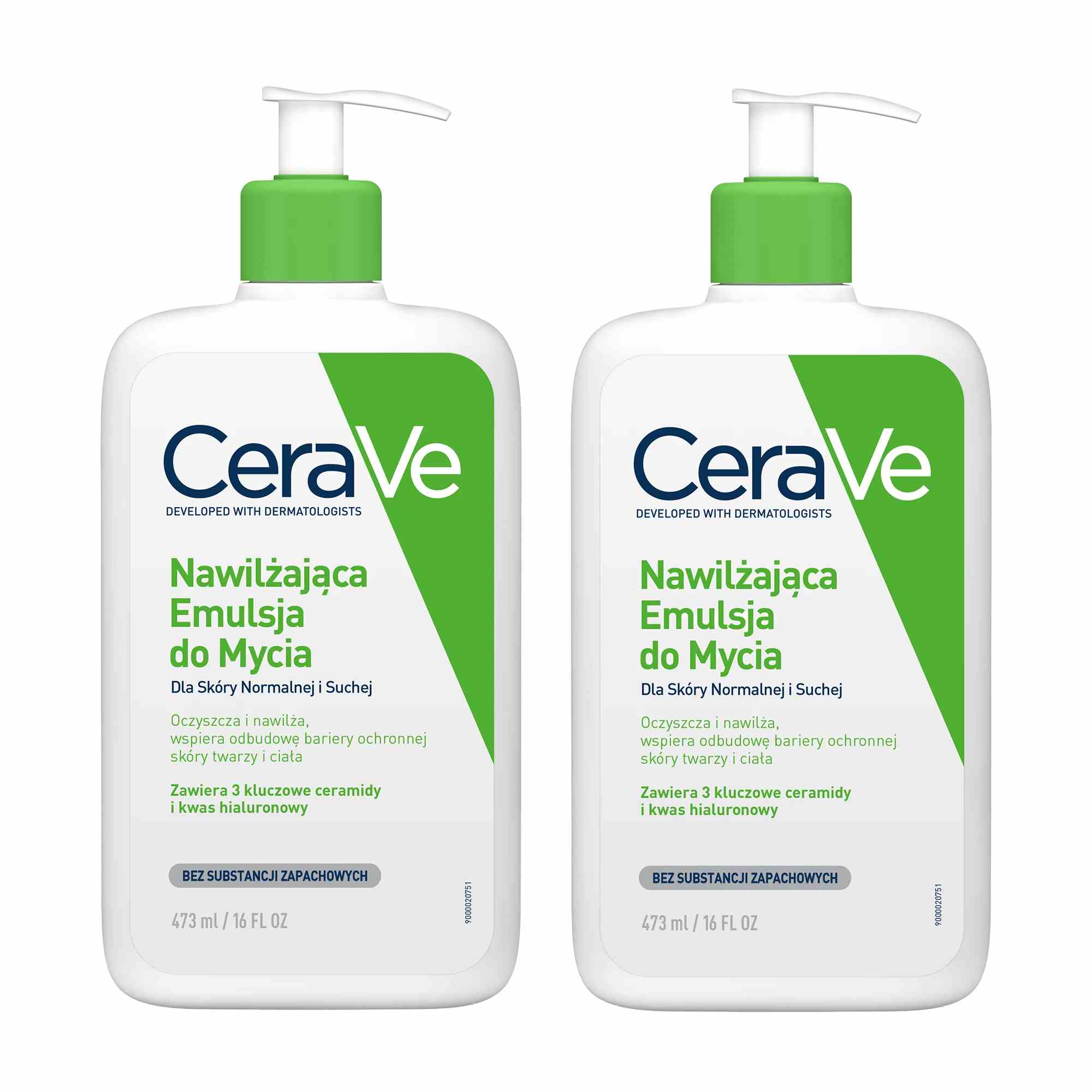 CeraVe, nawilżająca emulsja do mycia dla skóry normalnej i suchej, 2 x 473 ml zdjęcie