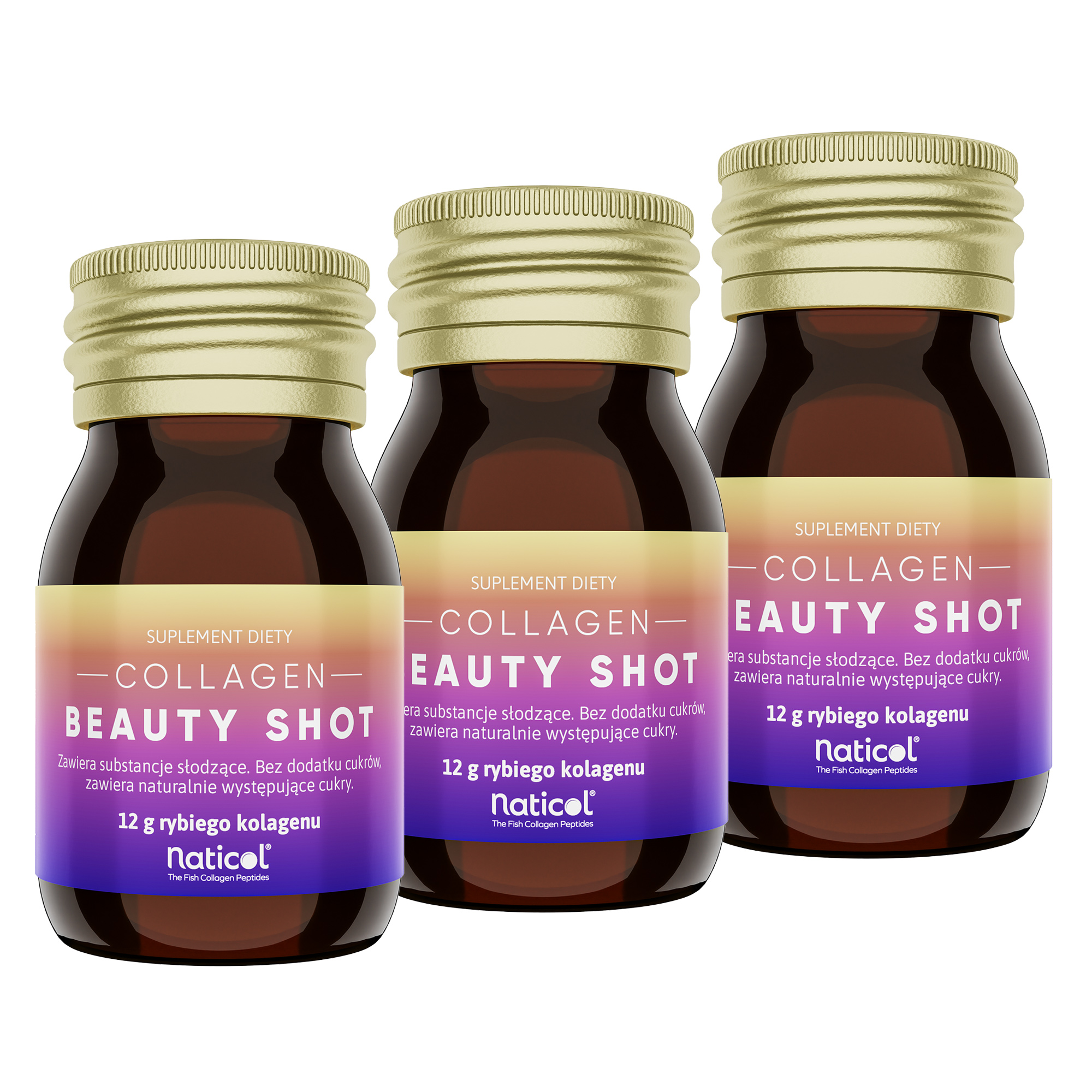 Collagen Beauty Shot 12 000, kolagen rybi do picia 3 x 30 ml zdjęcie