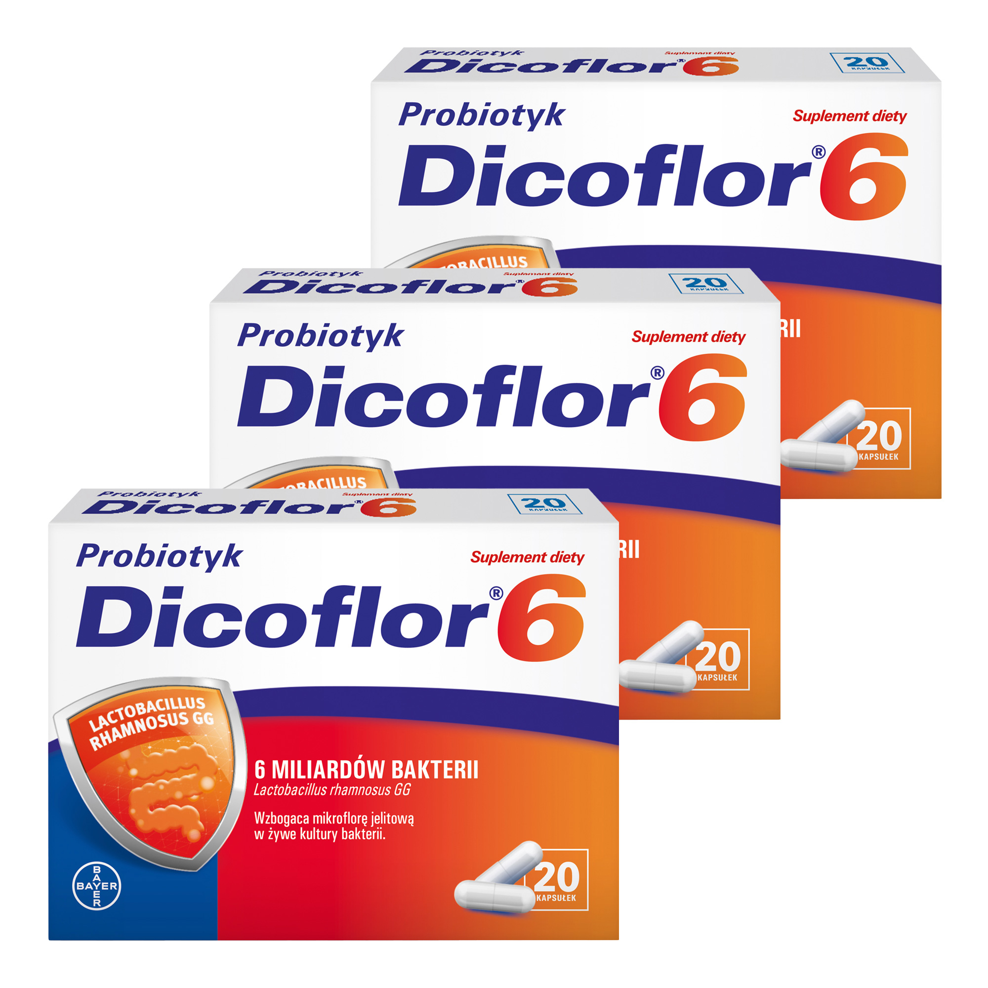 Dicoflor Forte, kapsułki, 3 x 20 kapsułek zdjęcie