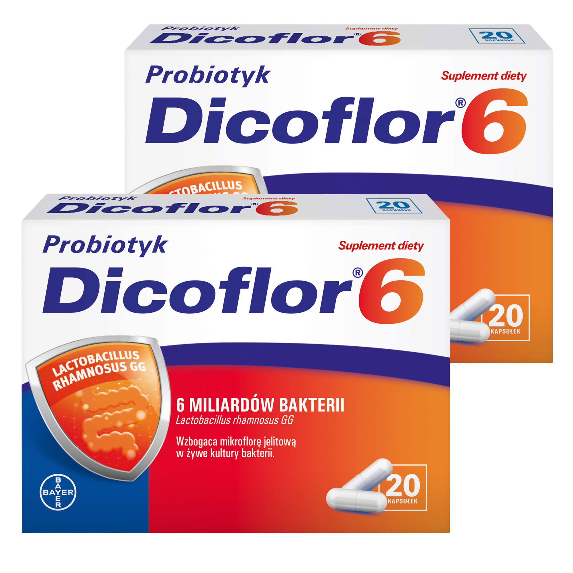 Dicoflor Forte, kapsułki, 2 x 20 kapsułek zdjęcie