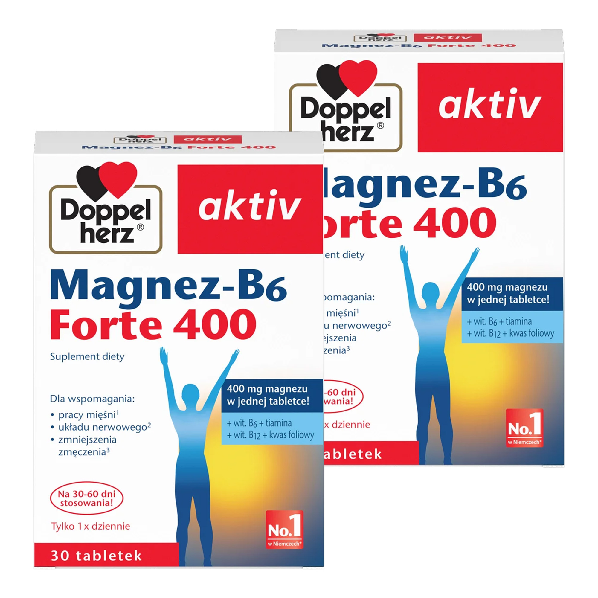 Doppelherz aktiv, Magnez-B6 Forte 400, tabletki, 30 sztuk