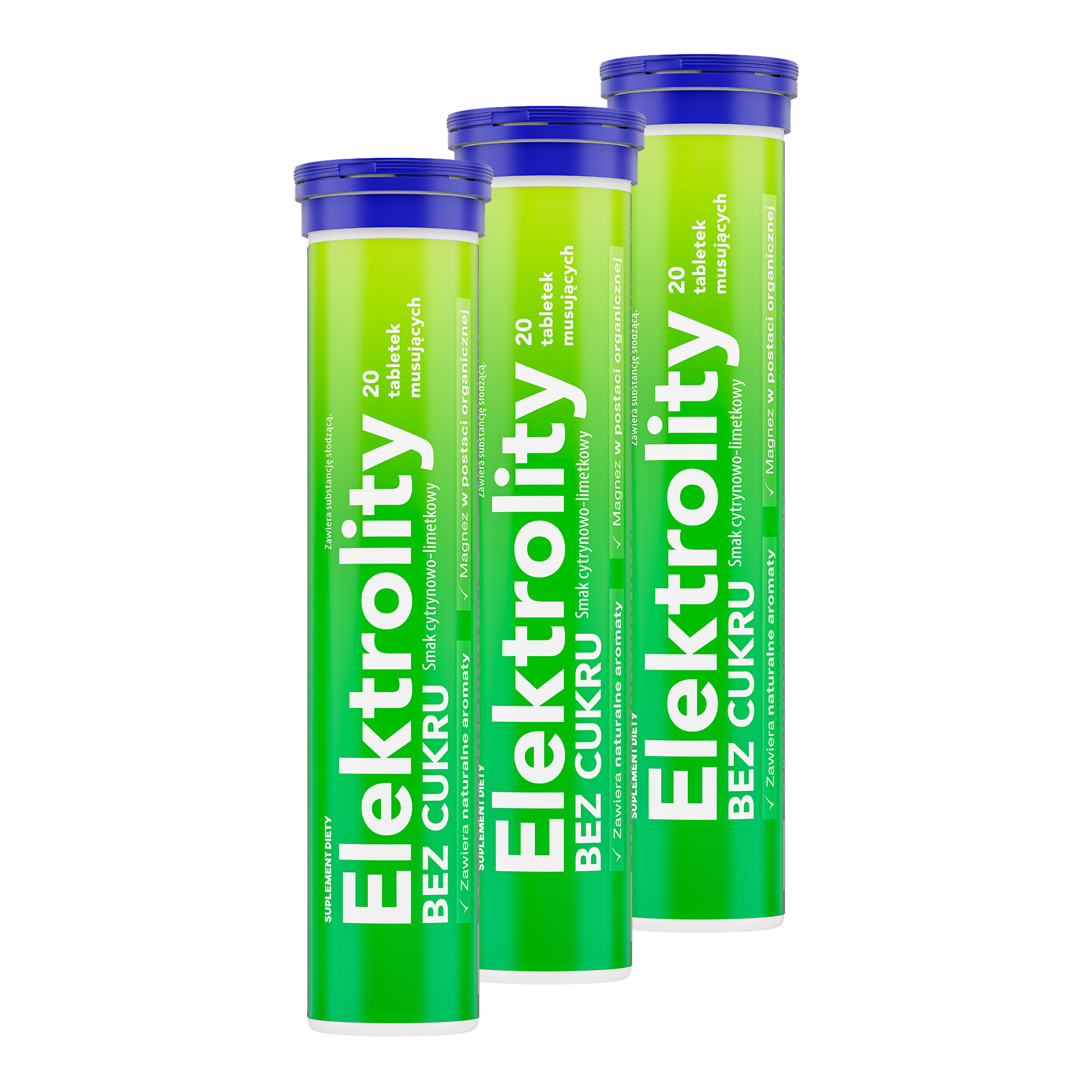 Elektrolity bez cukru, tabletki musujące, 3 x 20 sztuk zdjęcie