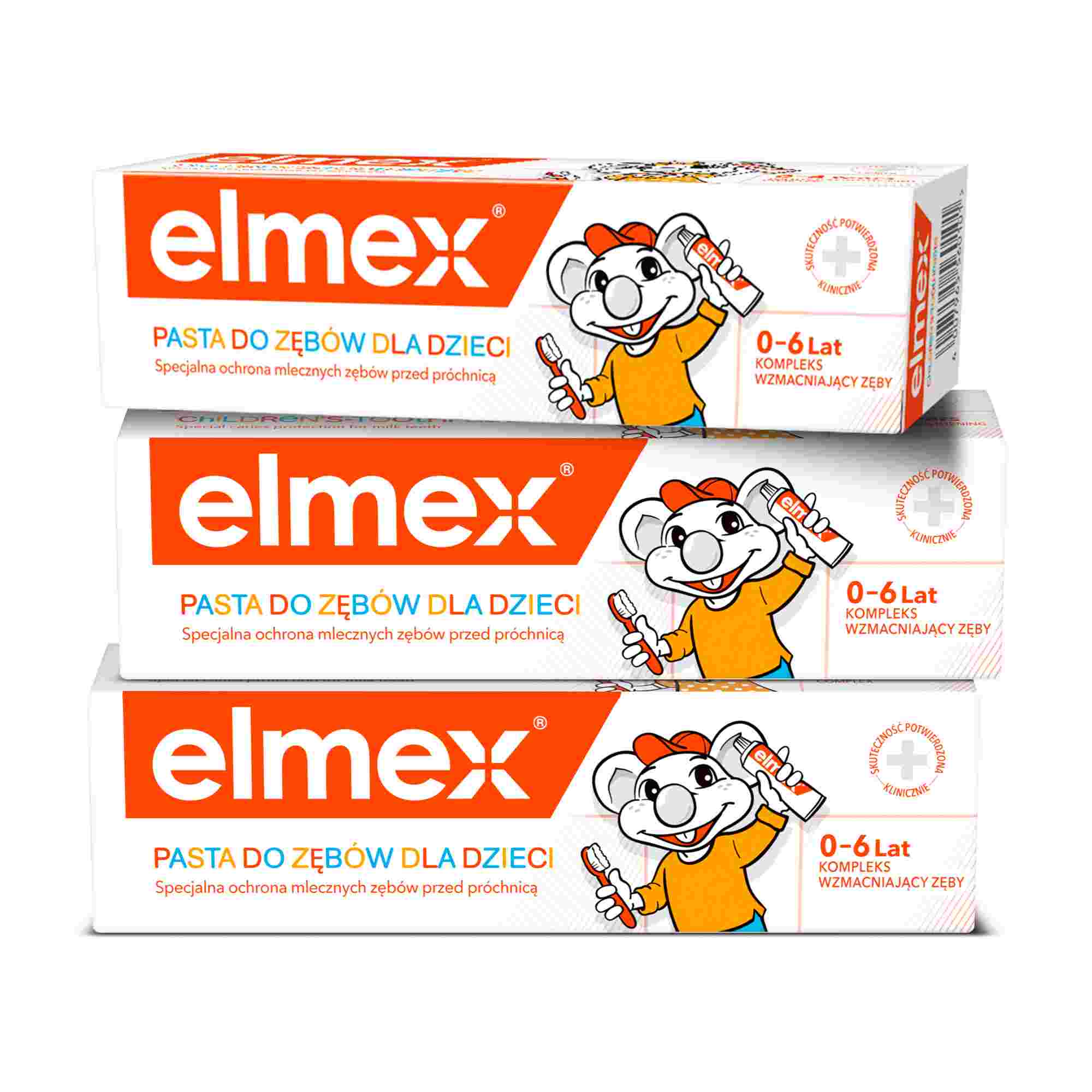 ELMEX, przeciw próchnicy, pasta do zębów dla dzieci 0-6 lat, 3 x 50 ml zdjęcie