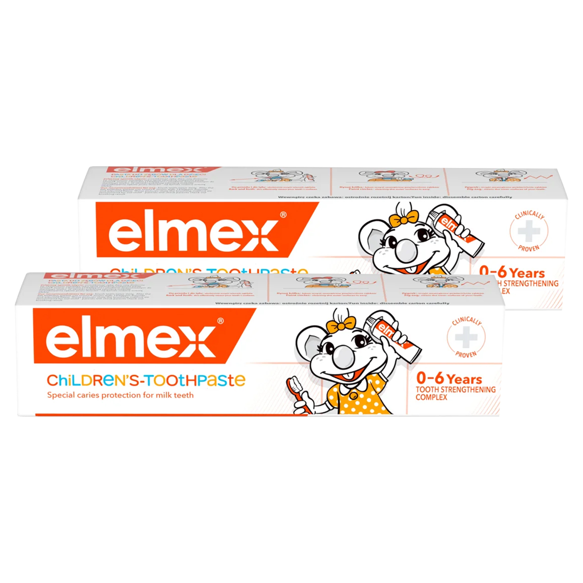 ELMEX, przeciw próchnicy, pasta do zębów dla dzieci 0-6 lat, 2 x 50 ml zdjęcie