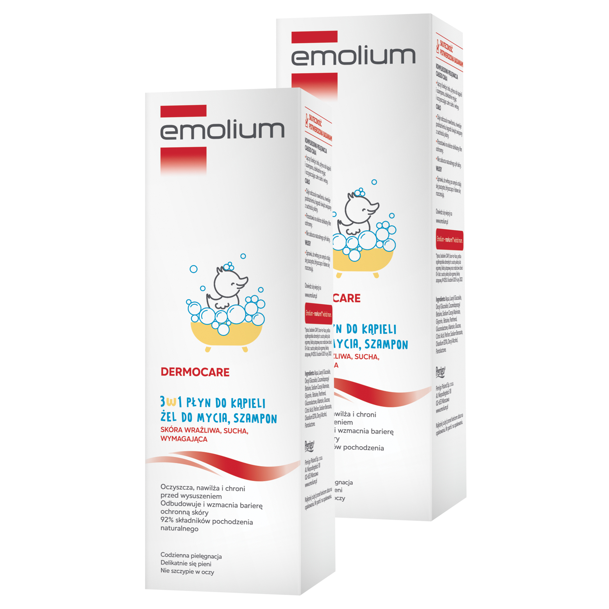 Emolium Dermocare 3w1, płyn do kąpieli, żel do mycia, szampon, 2 x 400 ml zdjęcie