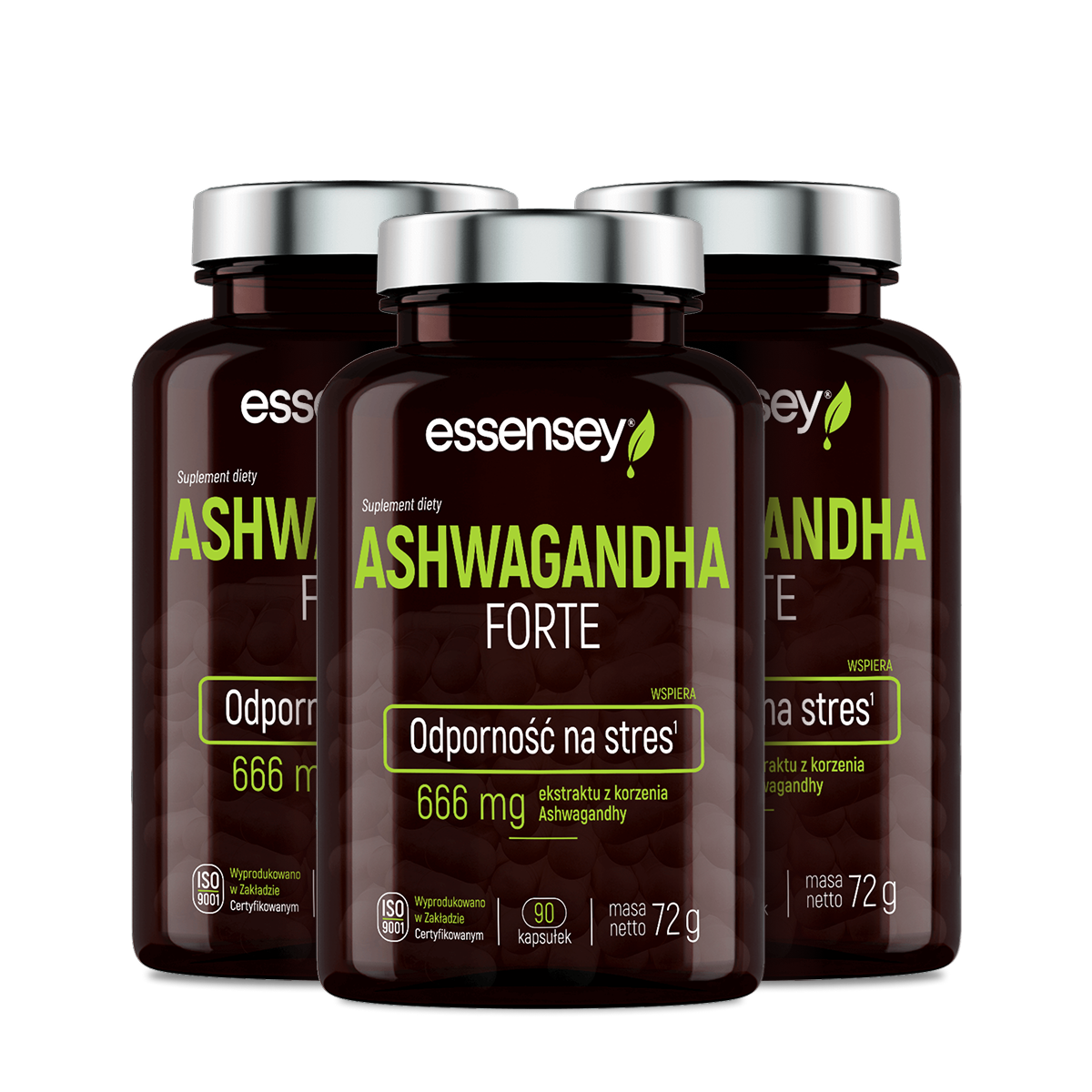 Essensey Ashwagandha Forte, kapsułki, 3 x 90 sztuk