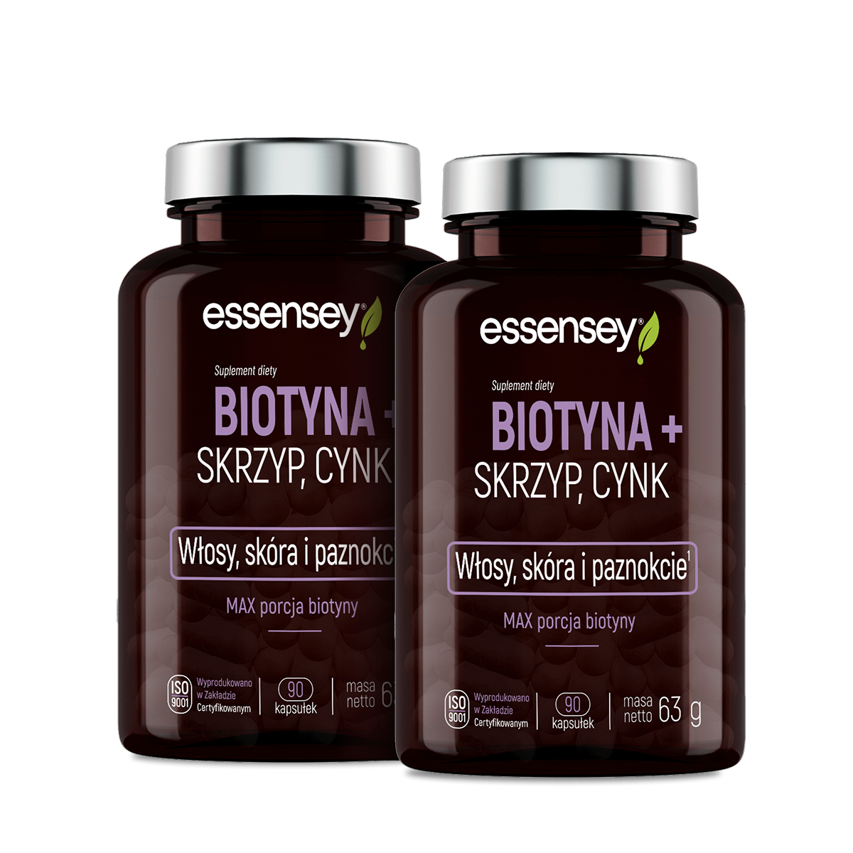 Essensey Biotyna + Skrzyp, Cynk, kapsułki, 2 x 90 sztuk zdjęcie