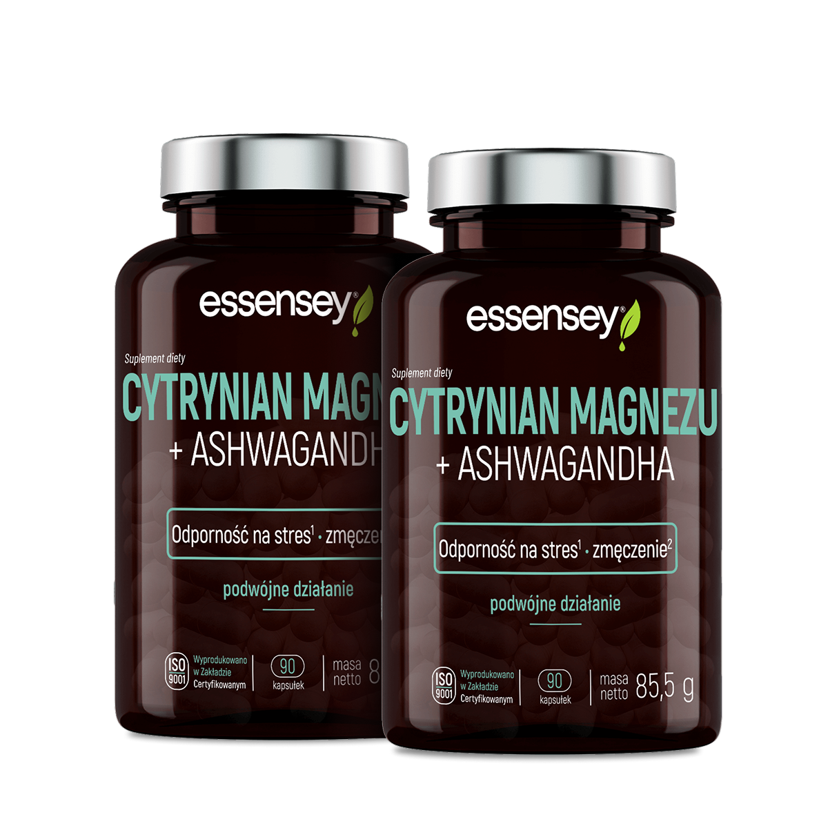 Essensey Cytrynian Magnezu + Ashwagandha, kapsułki, 2 x 90 sztuk zdjęcie