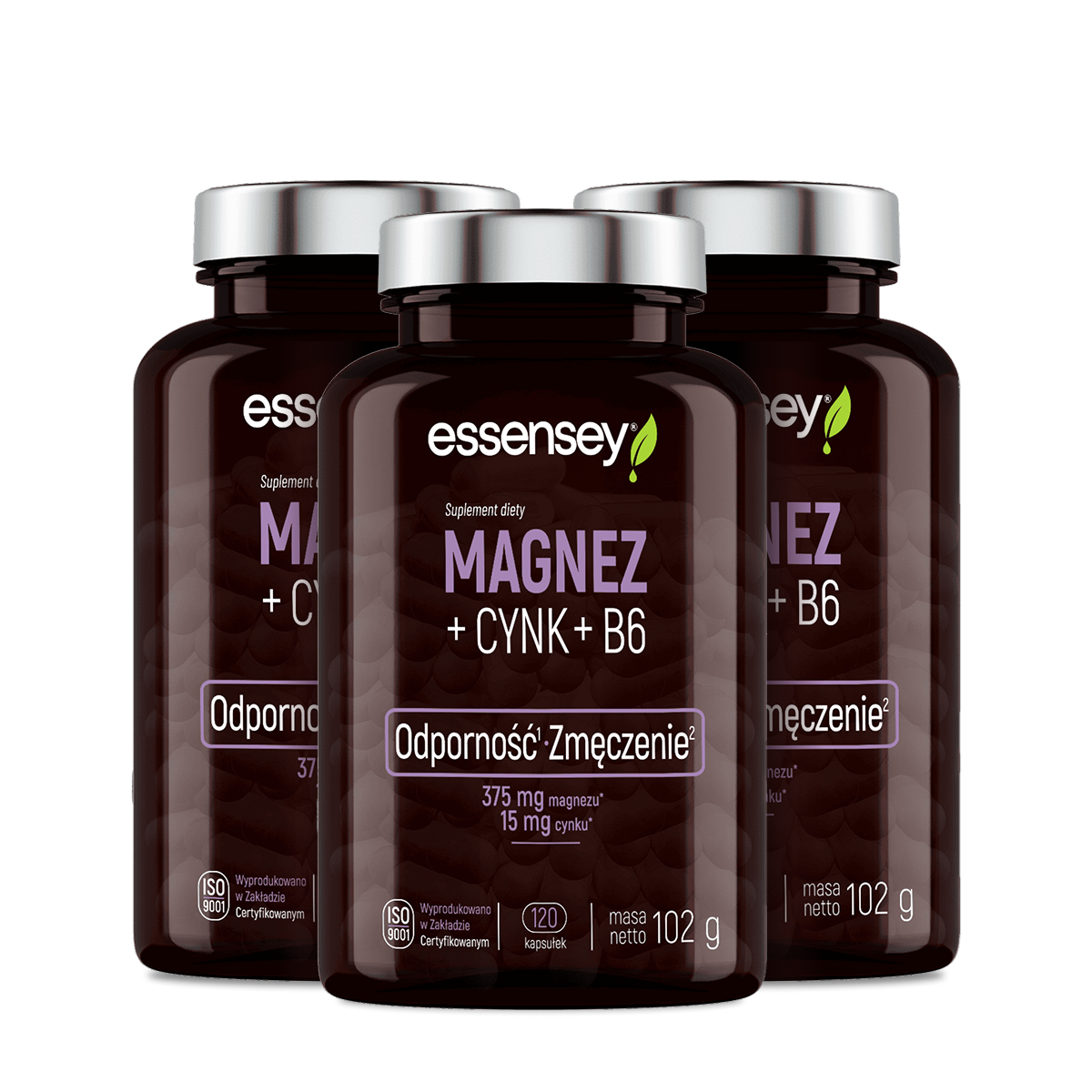 Essensey Magnez+Cynk+B6, kapsułki, 3 x 120 sztuk zdjęcie