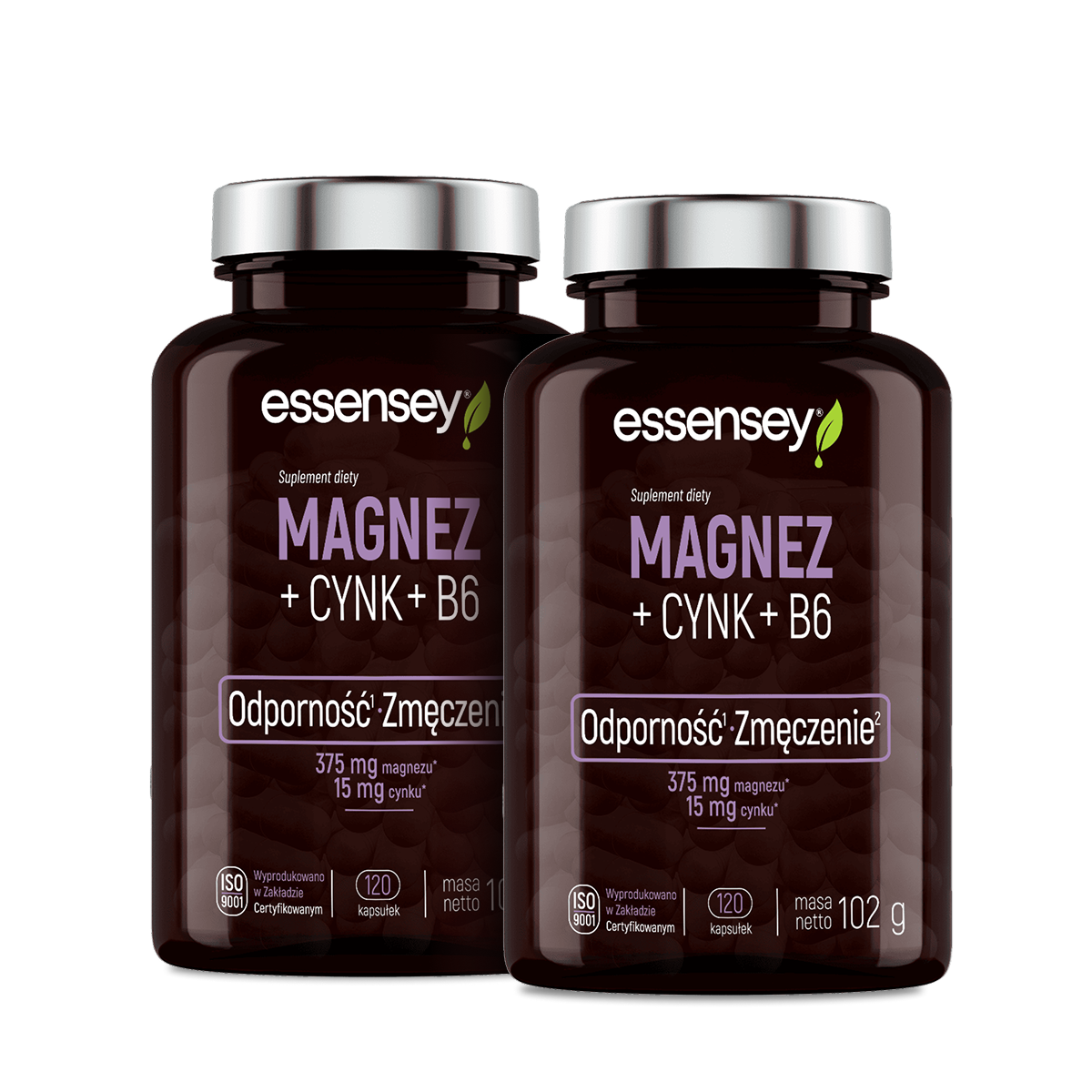 Essensey Magnez+Cynk+B6, kapsułki, 2 x120 sztuk zdjęcie