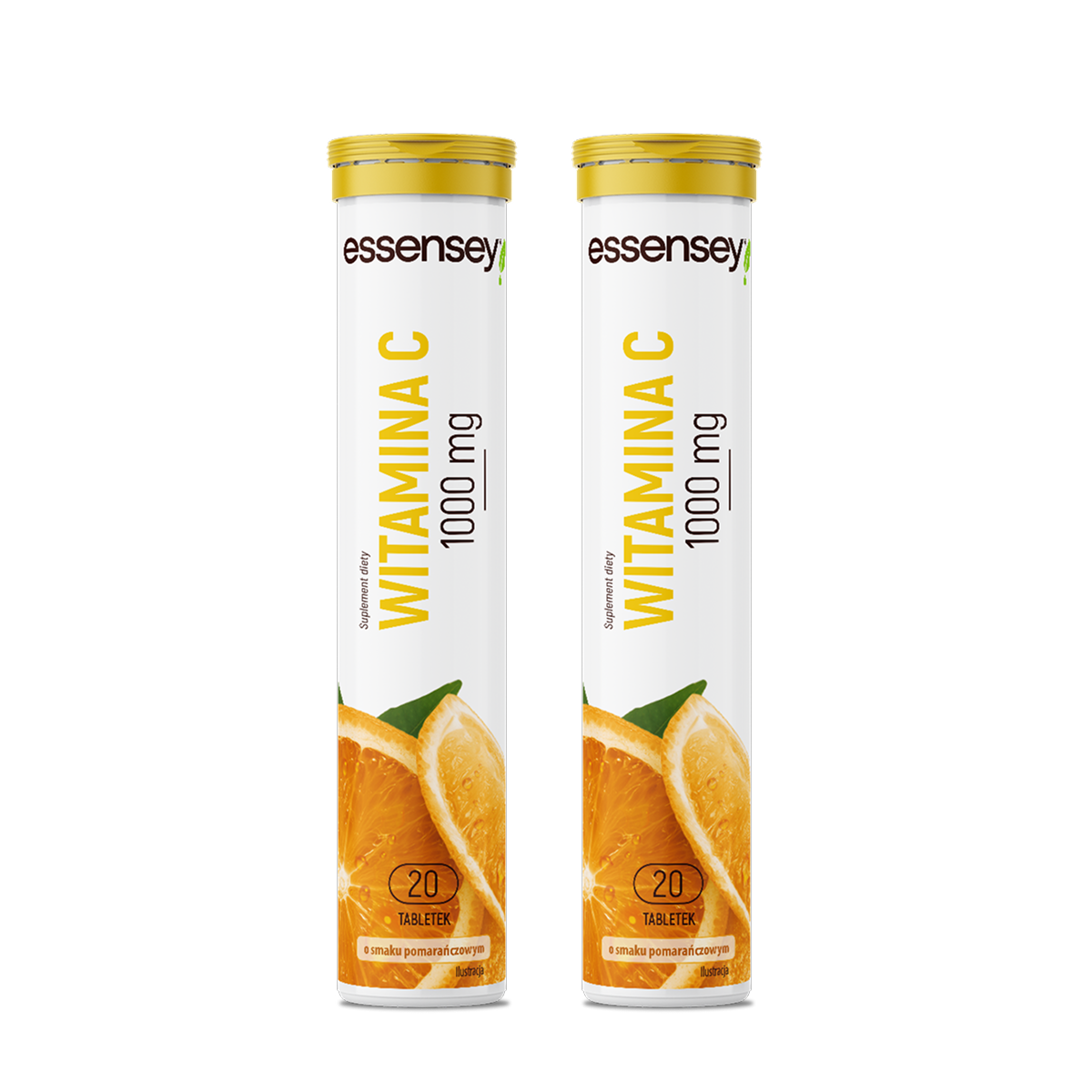 Essensey Witamina C 1000 Mg Pomarańcza, tabletki musujące, 2 x 20 sztuk zdjęcie