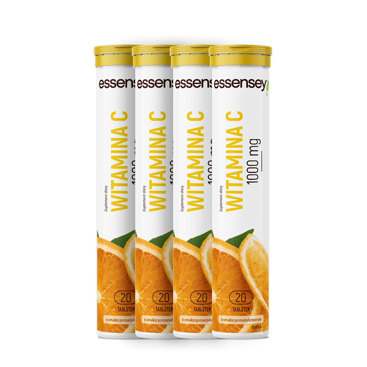 Essensey Witamina C 1000 Mg Pomarańcza, tabletki musujące, 4 x 20 sztuk zdjęcie