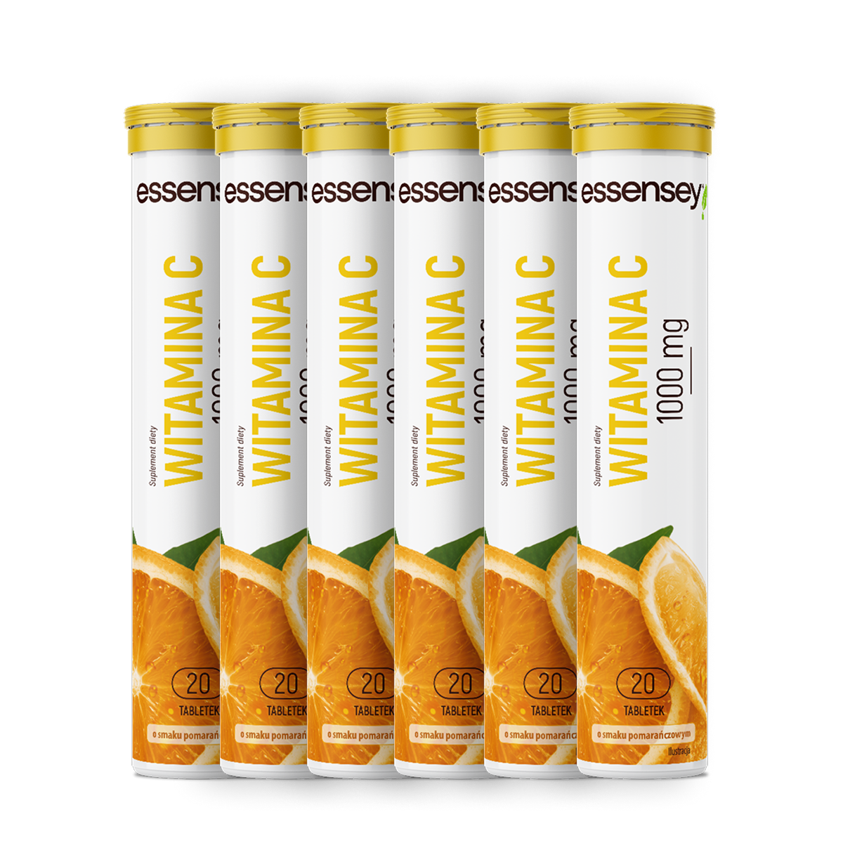 Essensey Witamina C 1000 Mg Pomarańcza, tabletki musujące, 6 x 20 sztuk zdjęcie