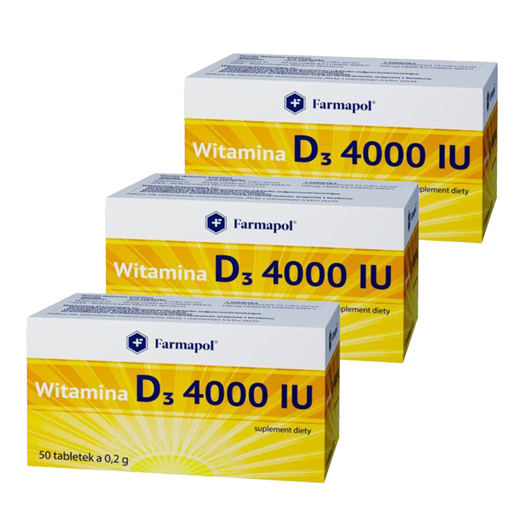 Farmapol Witamina D3 4000 IU, 3 x 50 tabletek zdjęcie