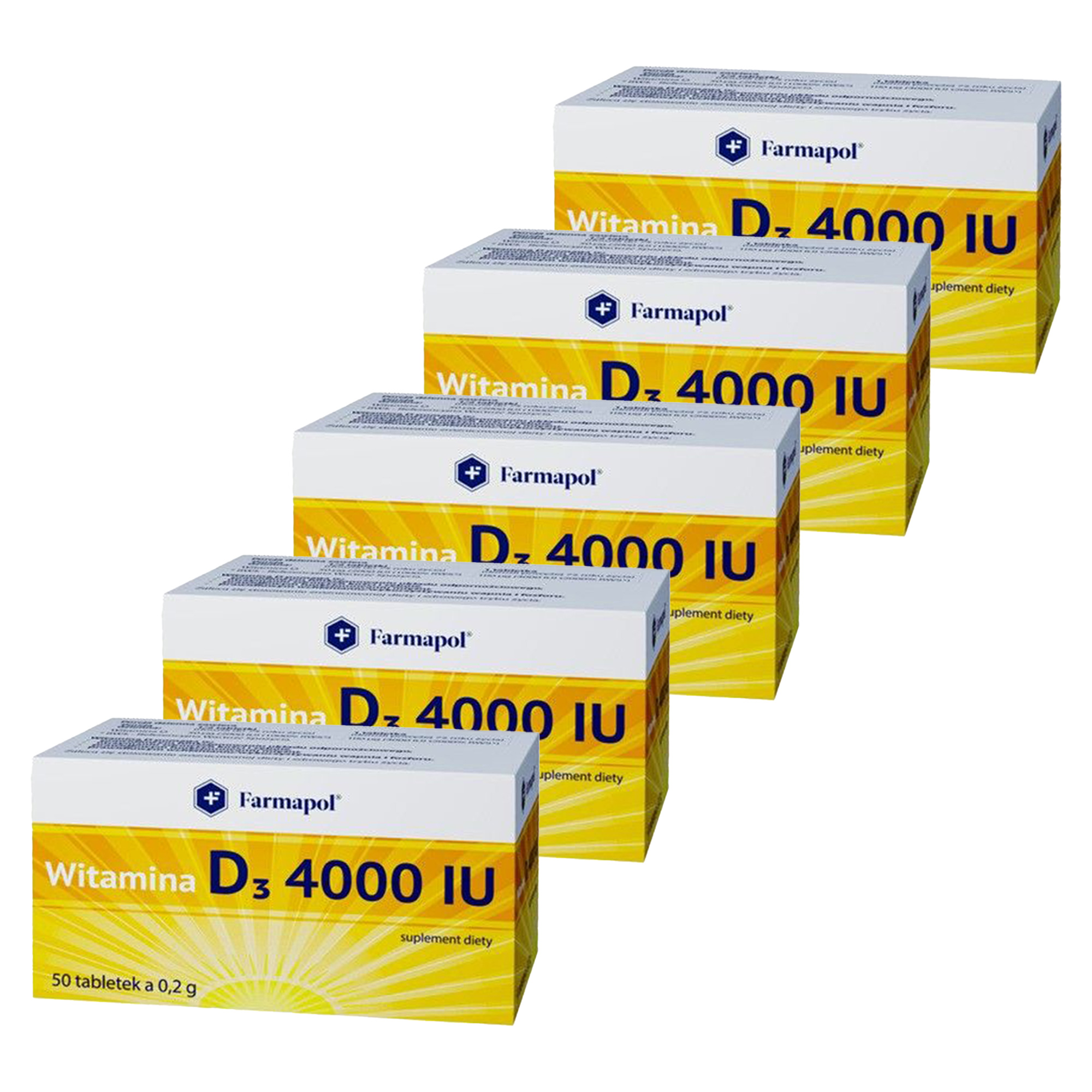 Farmapol Witamina D3 4000 IU, 5 x 50 tabletek zdjęcie