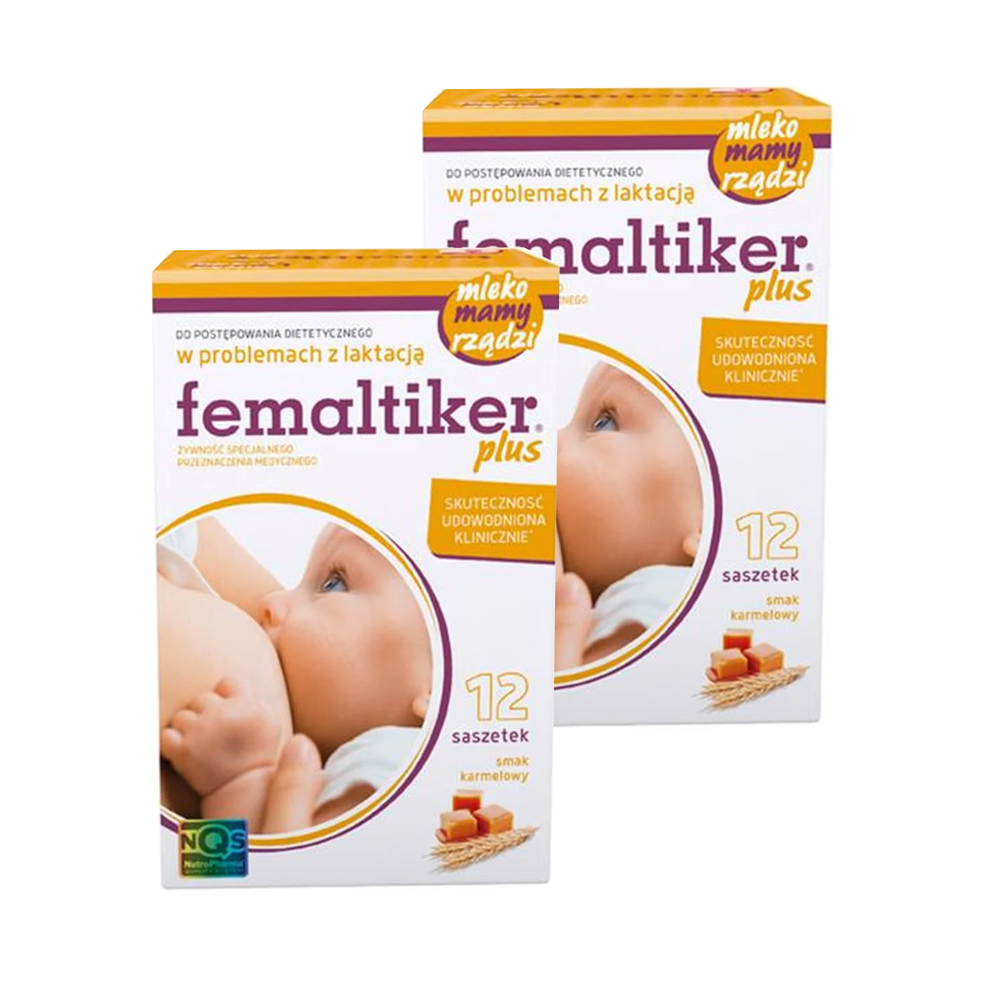 Femaltiker Plus smak karmelowy, proszek w saszetkach, 2 x 12 sztuk zdjęcie