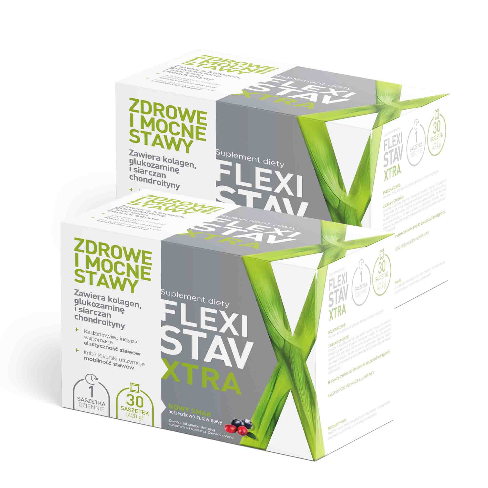 FlexiStav Xtra, smak porzeczkowo-żurawinowy, saszetki, 2 x 30 sztuk