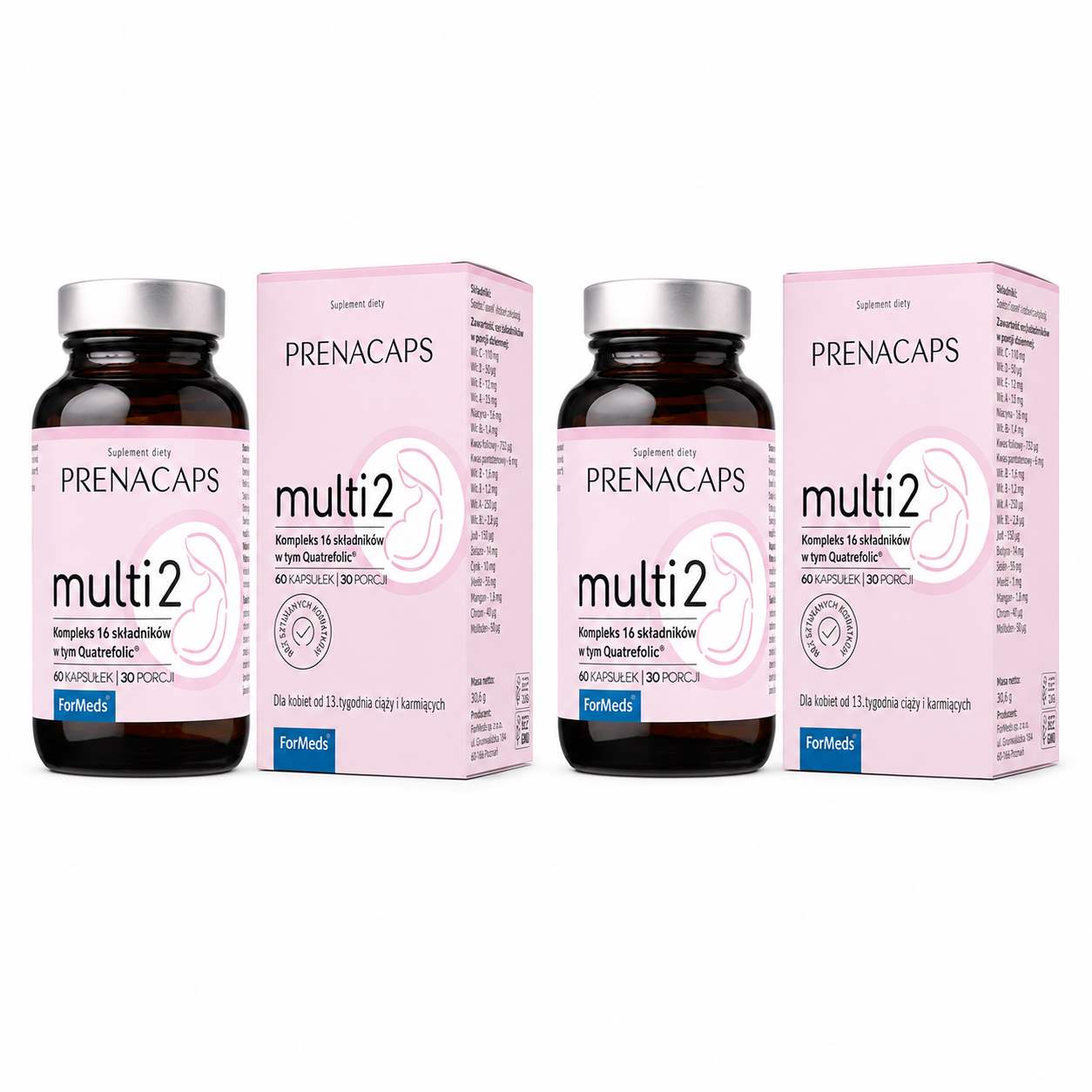ForMeds Prenacaps multi 2 od 13. tygodnia ciąży, kapsułki, 2 x 60 sztuk zdjęcie