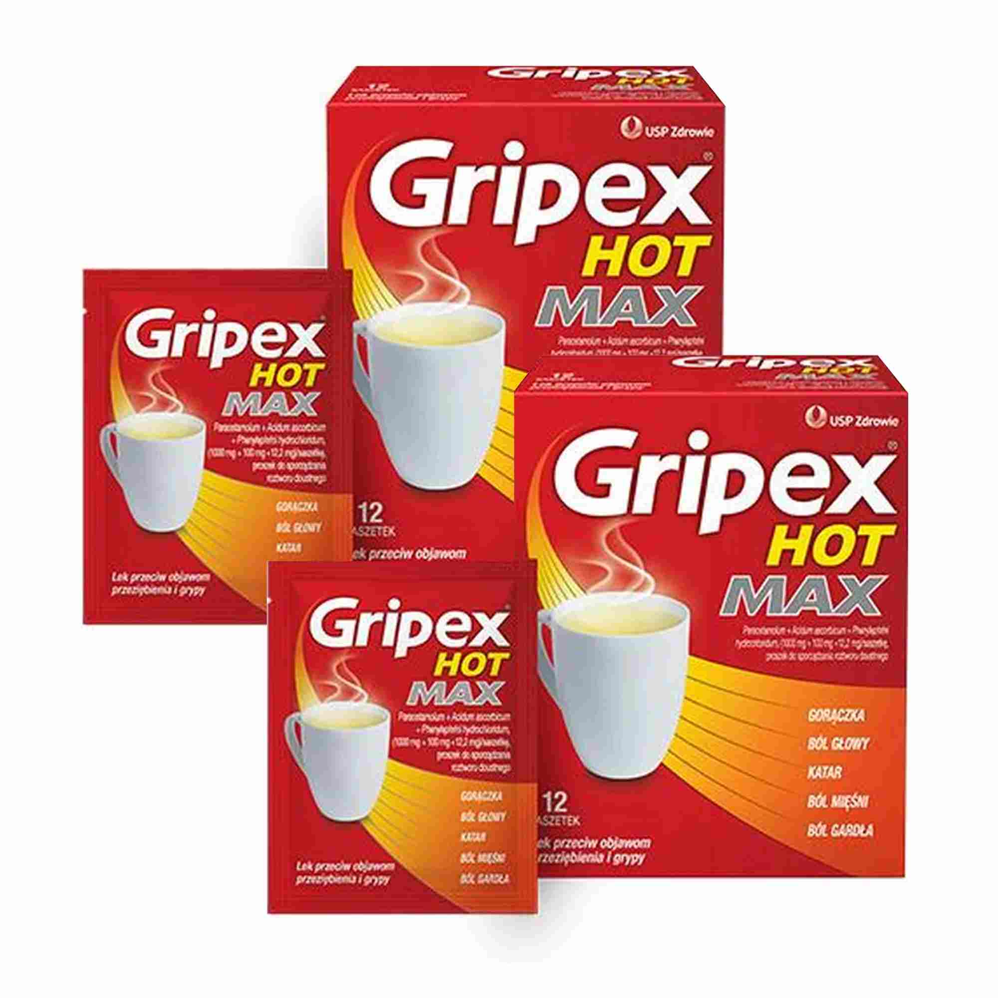 Gripex Hot Max, proszek do sporządzania roztworu doustnego, 2 x 12 saszetek zdjęcie