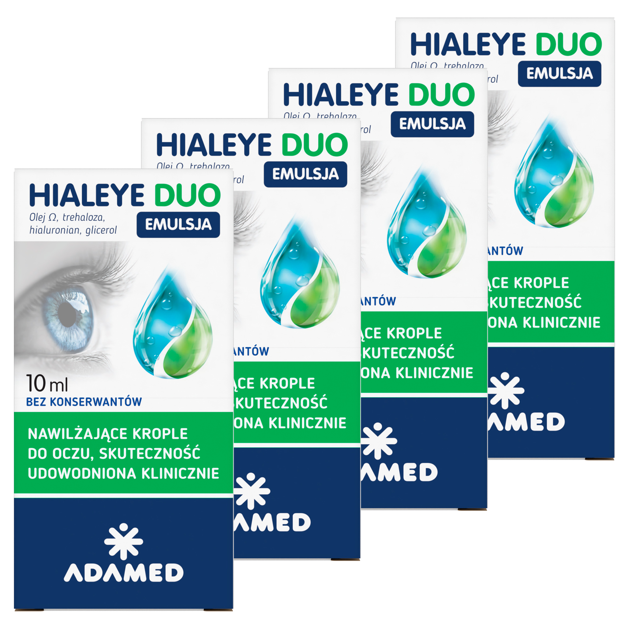 Hialeye Duo Emulsja, nawilżające krople do oczu, 4 x 10 ml zdjęcie
