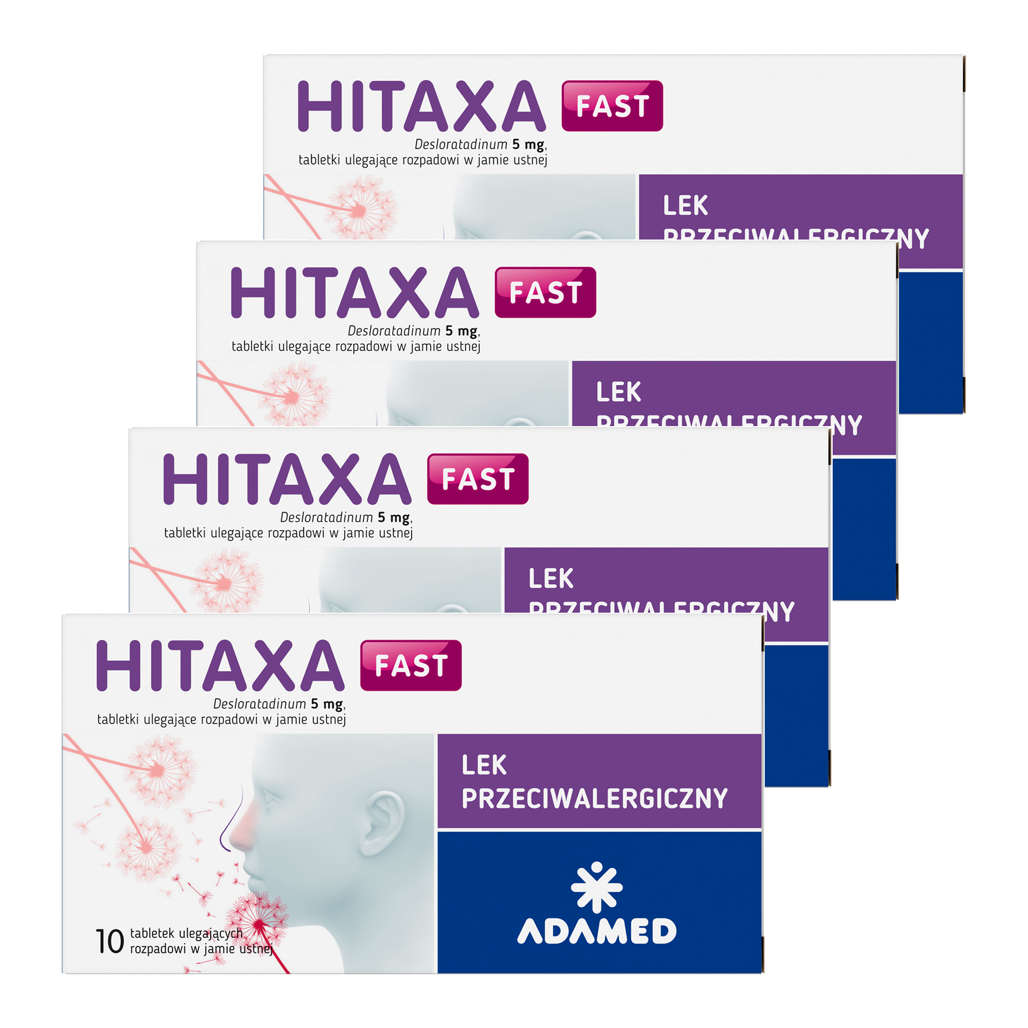 Hitaxa Fast, 5 mg, tabletki ulegające rozpadowi w jamie ustnej, 4 x10 sztuk zdjęcie