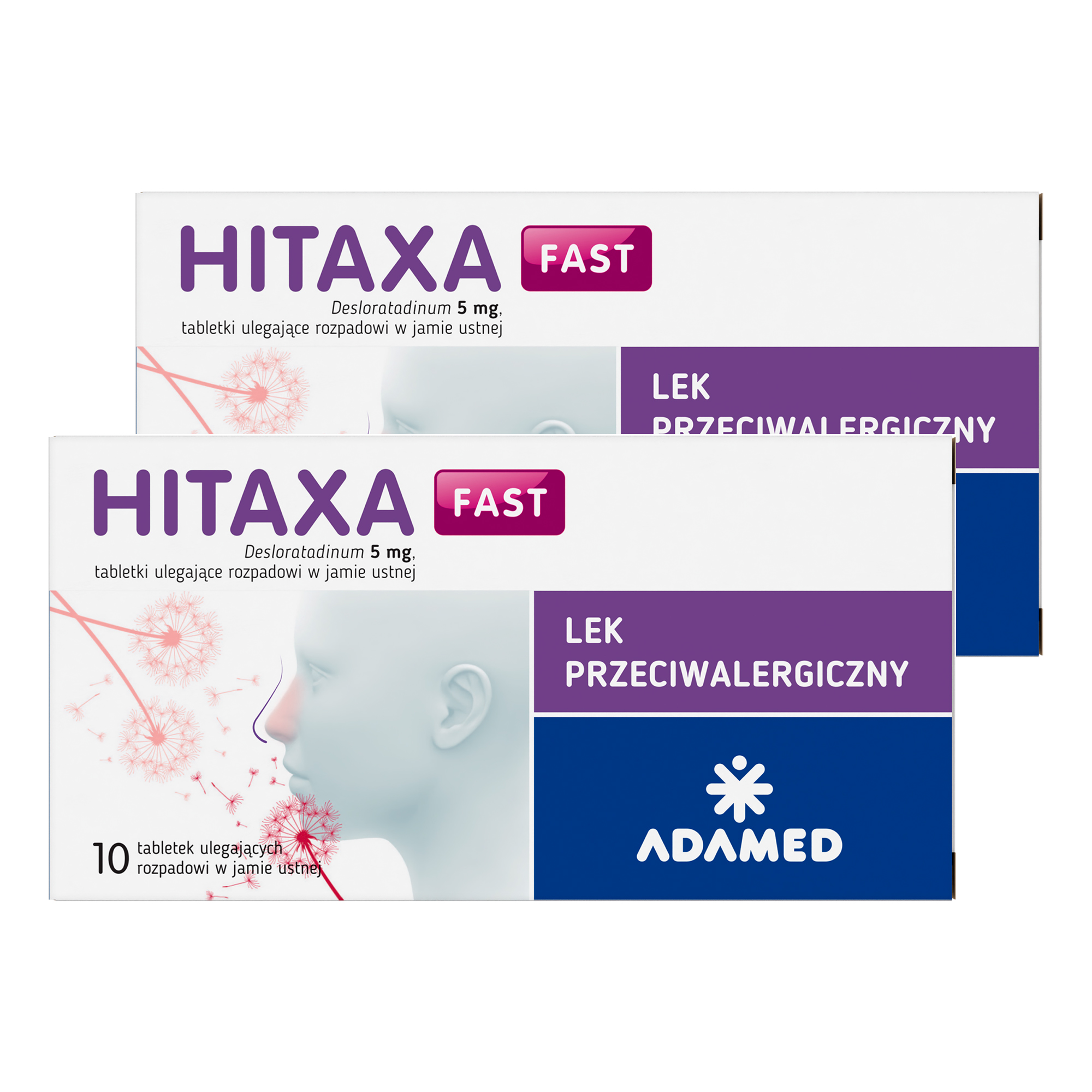 Hitaxa Fast, 5 mg, tabletki ulegające rozpadowi w jamie ustnej, 2 x 10 sztuk zdjęcie