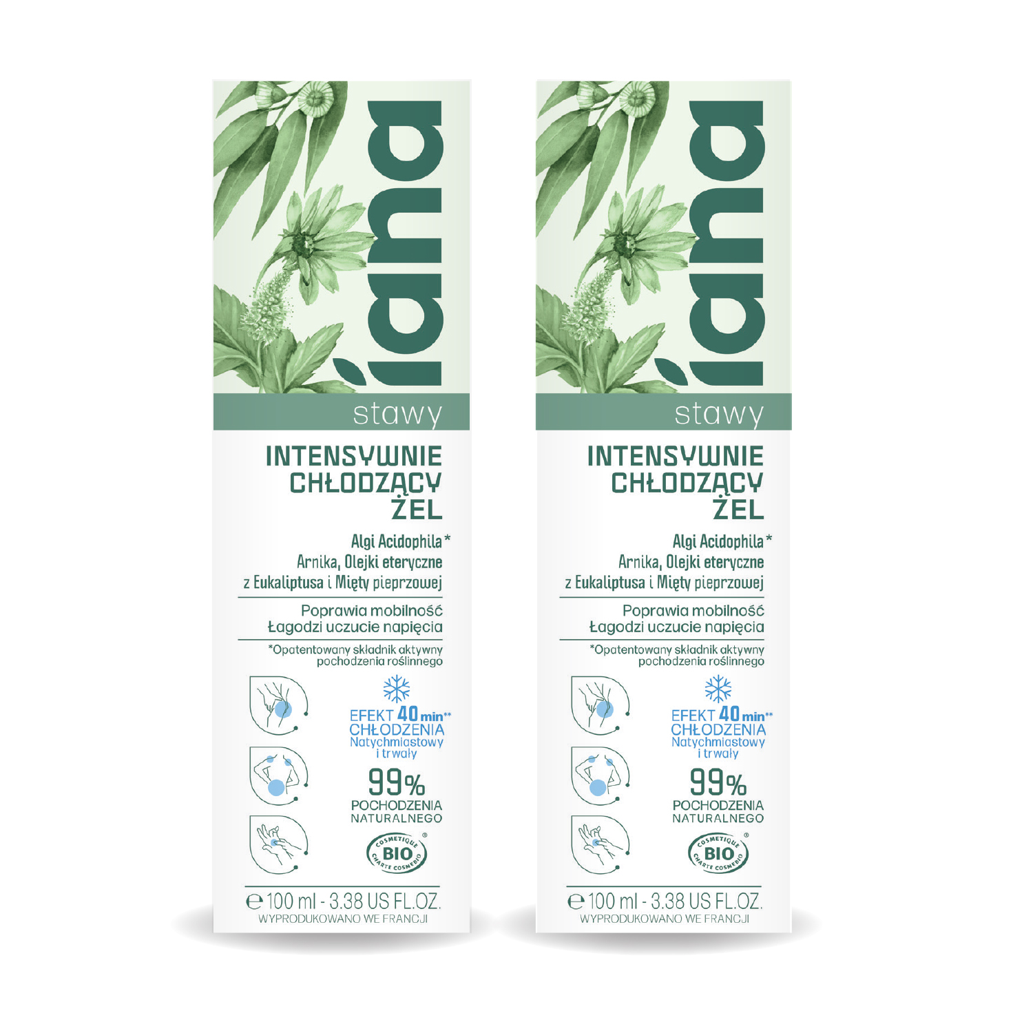 IANA Stawy Intensywnie chłodzący żel, 2 x 100 ml