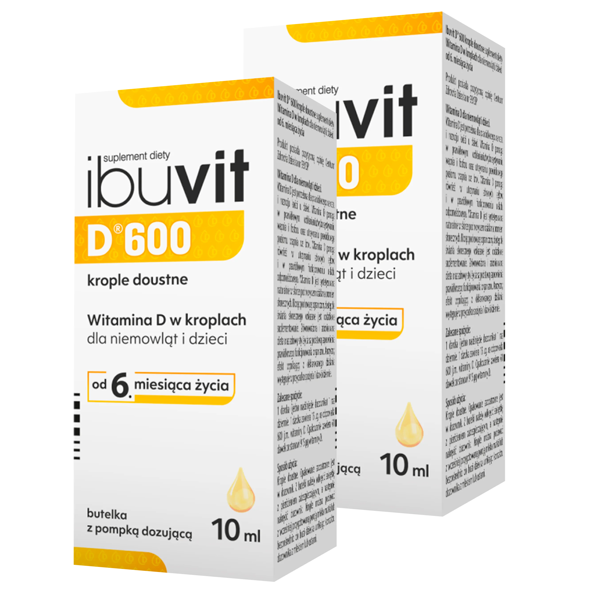 Ibuvit D 600, krople doustne, 2 x 10 ml zdjęcie