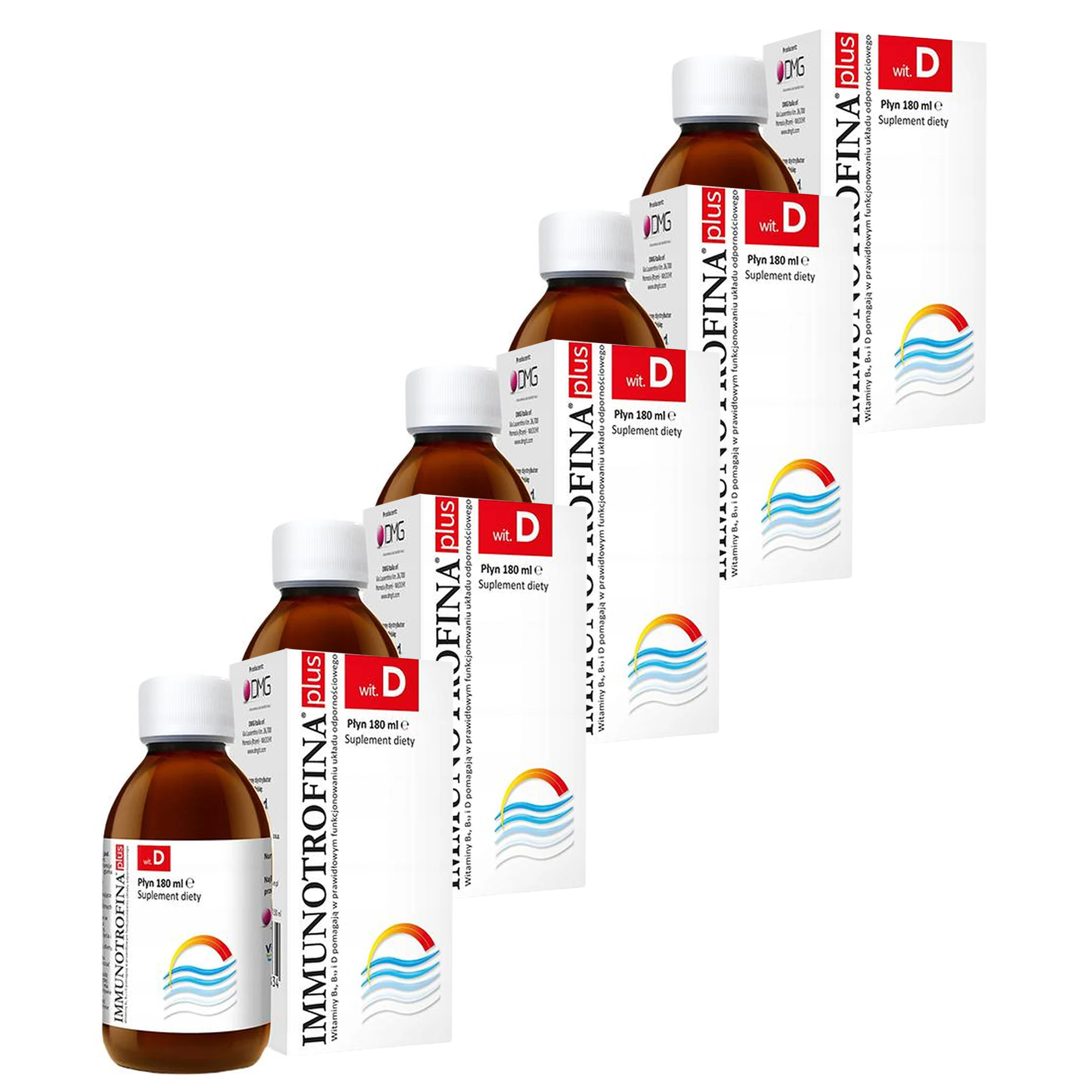 Immunotrofina plus wit. D, płyn, 5 x 180 ml zdjęcie