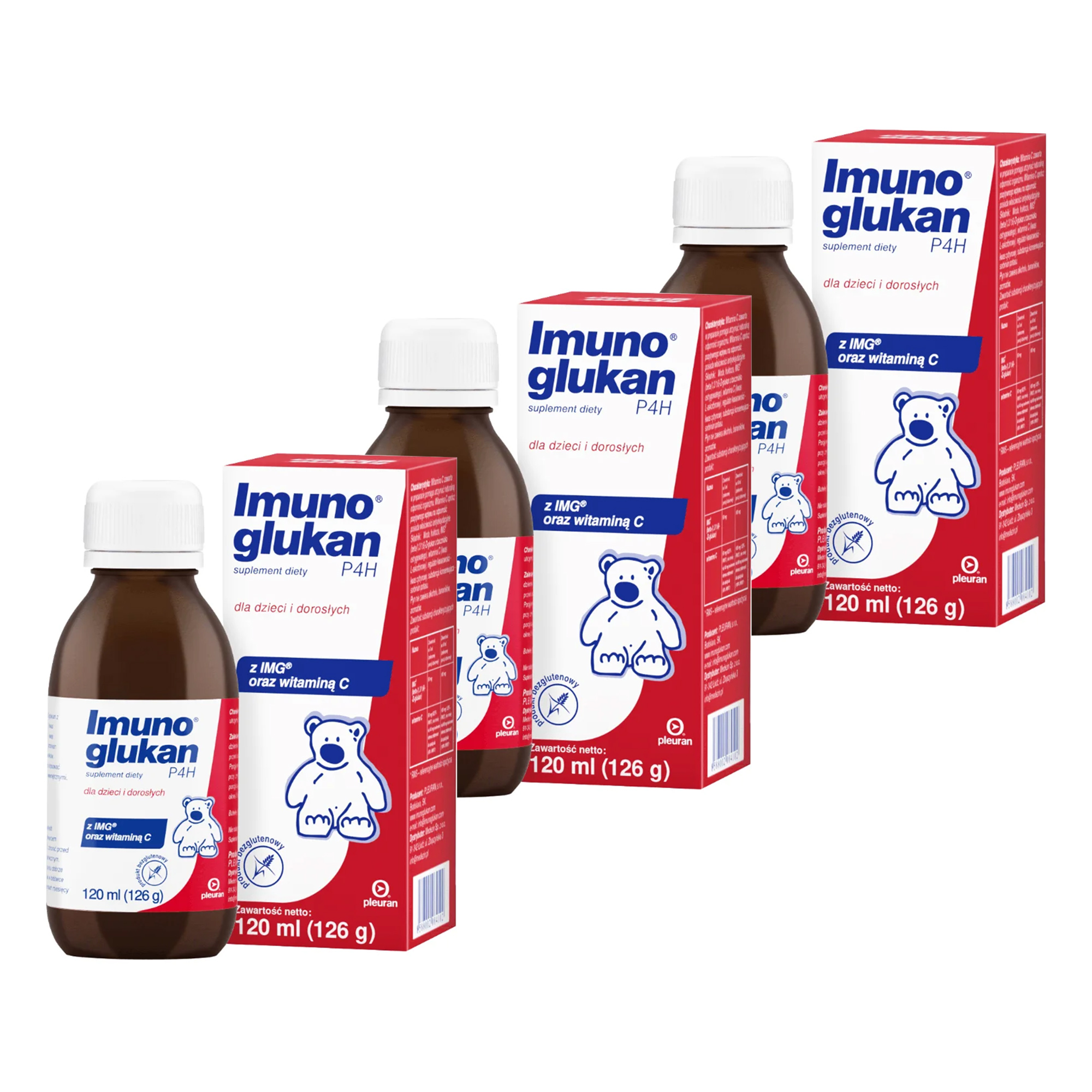 Imunoglukan P4H, syrop dla dzieci i dorosłych, 3 x 120 ml zdjęcie