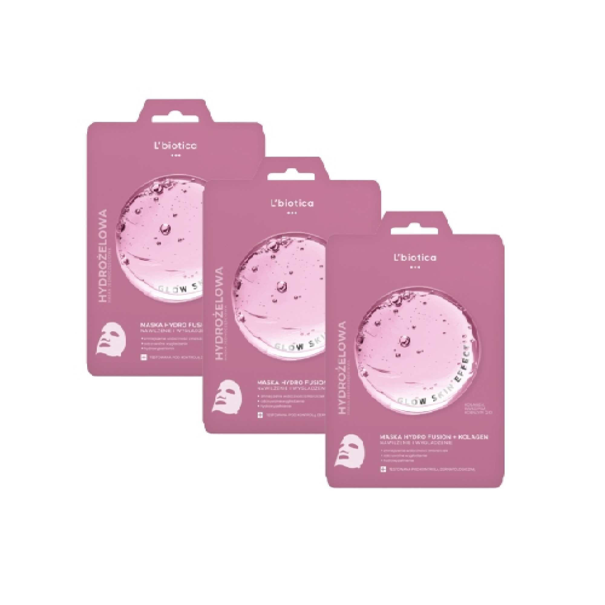 L'biotica Hydrożelowa Maska do twarzy z kolagenem, 3 x 1 sztuka zdjęcie