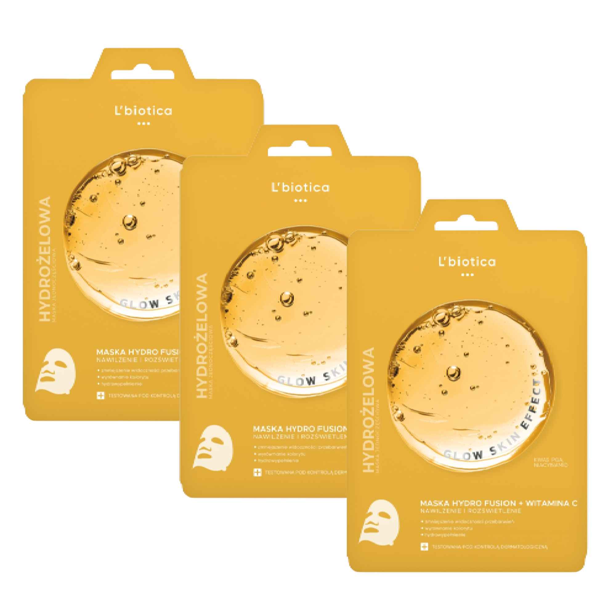 L'biotica Hydrożelowa Maska do twarzy z witaminą C, 3 x 1 sztuka zdjęcie