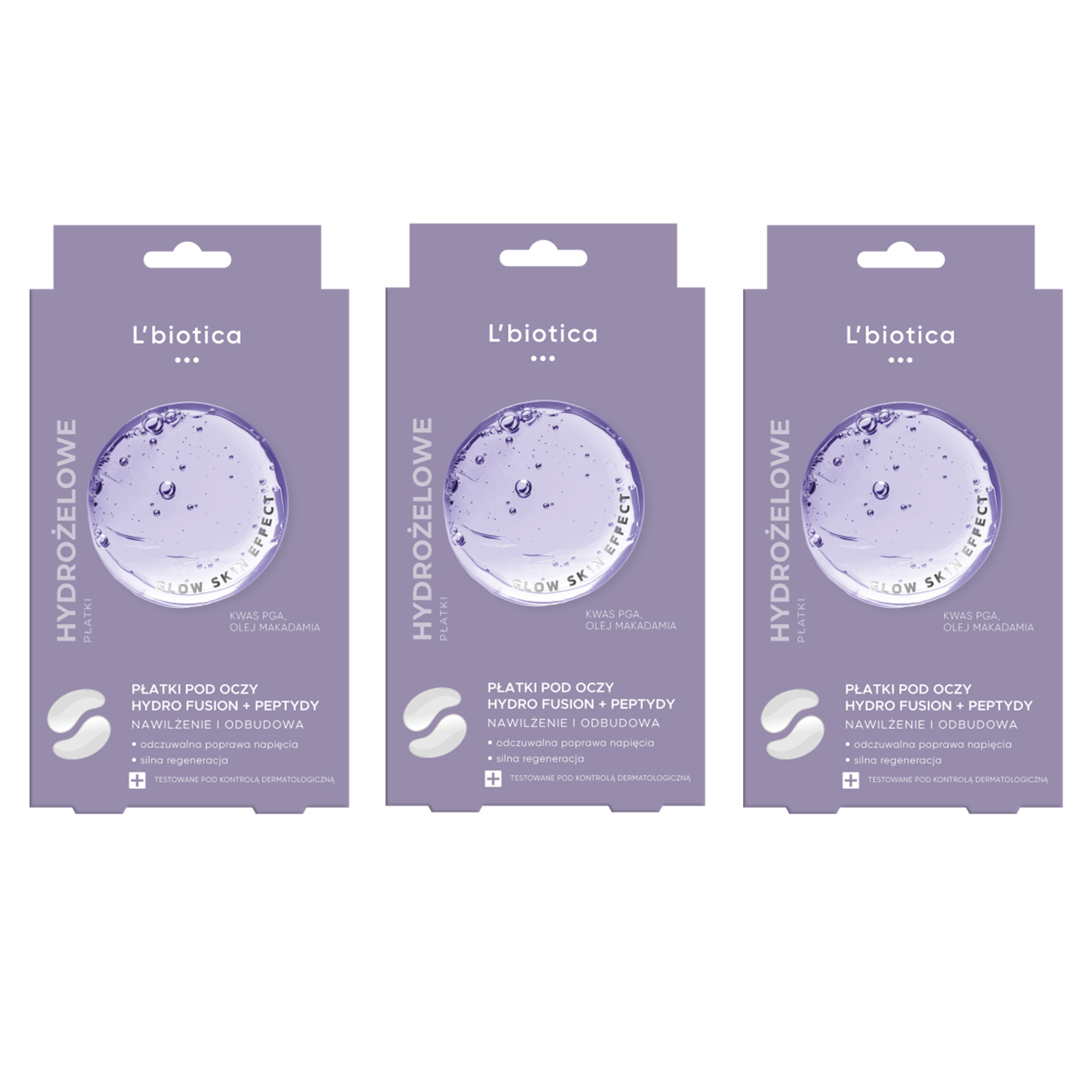 L'biotica Hydrożelowe Płatki pod oczy z peptydami, 3 x 1 para zdjęcie