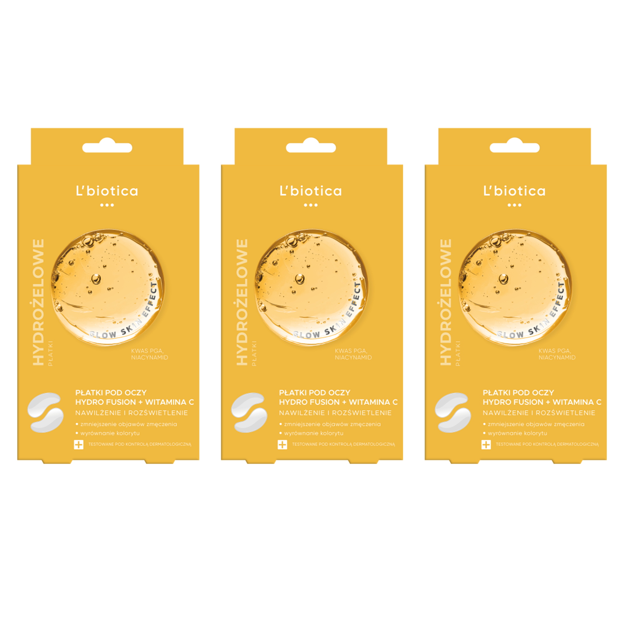 L'biotica Hydrożelowe Płatki pod oczy z witaminą C, 3 x 1 para zdjęcie