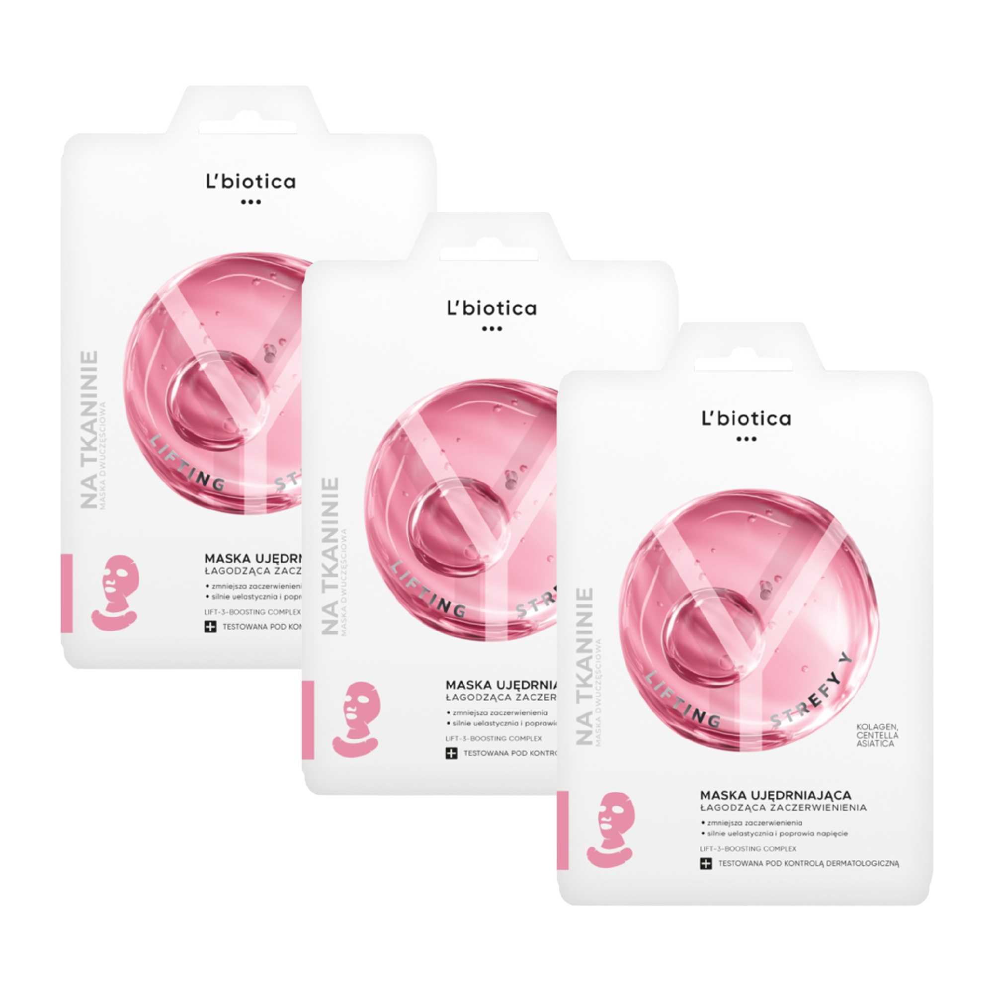 L'biotica Ujędrniająca Maska do twarzy, 3 x 1 komplet zdjęcie