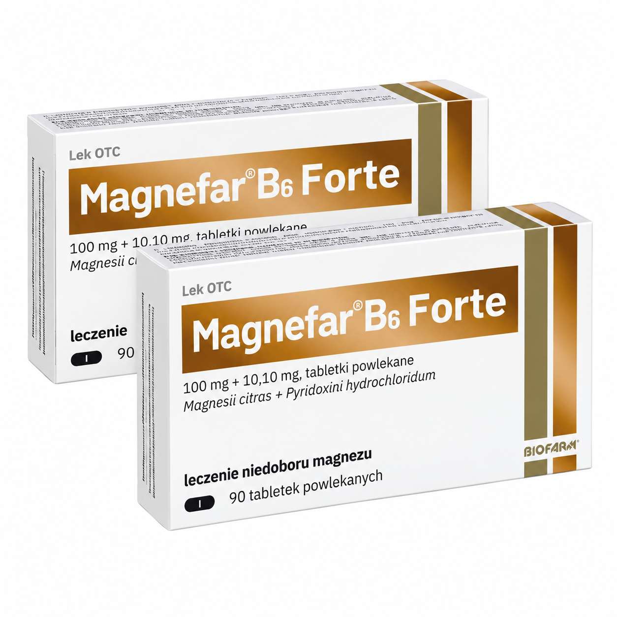 Magnefar B6 Forte, tabletki powlekane, 2 x 90 sztuk