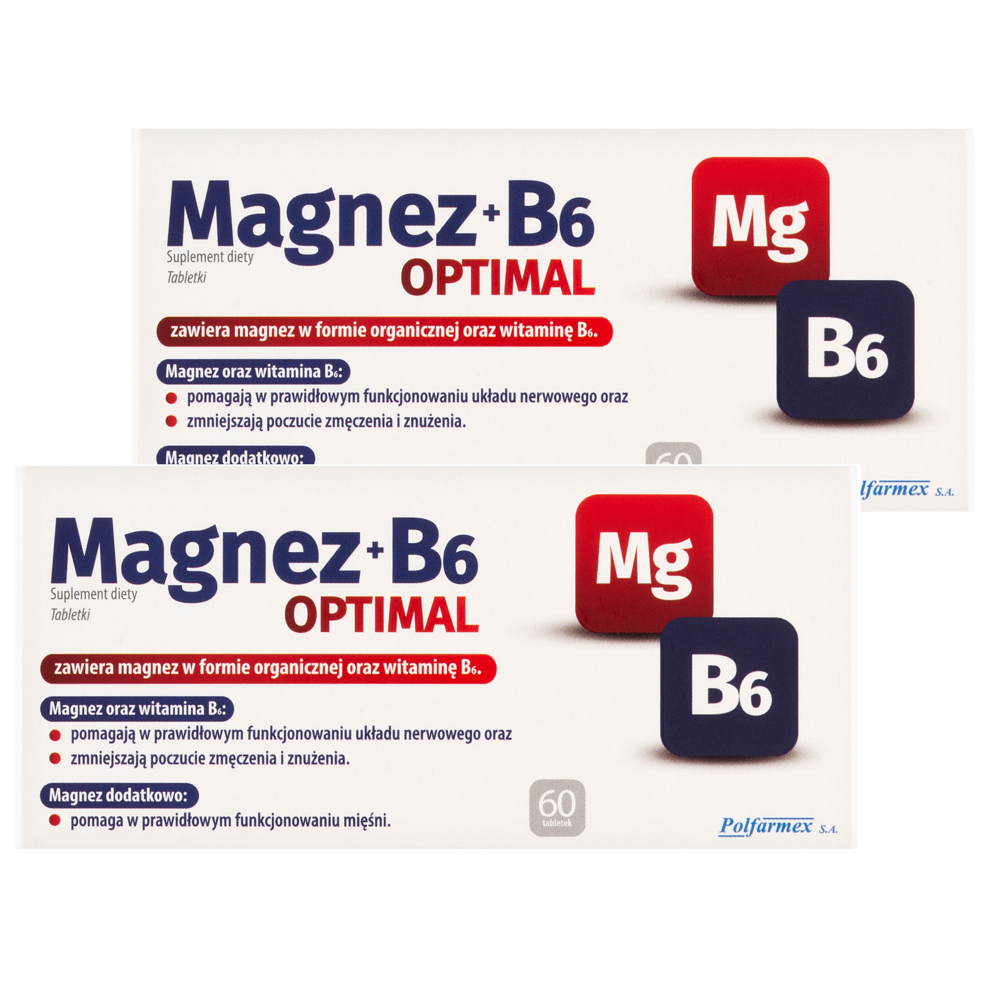 Magnez+B6 Optimal, 2 x 60 tabletek zdjęcie