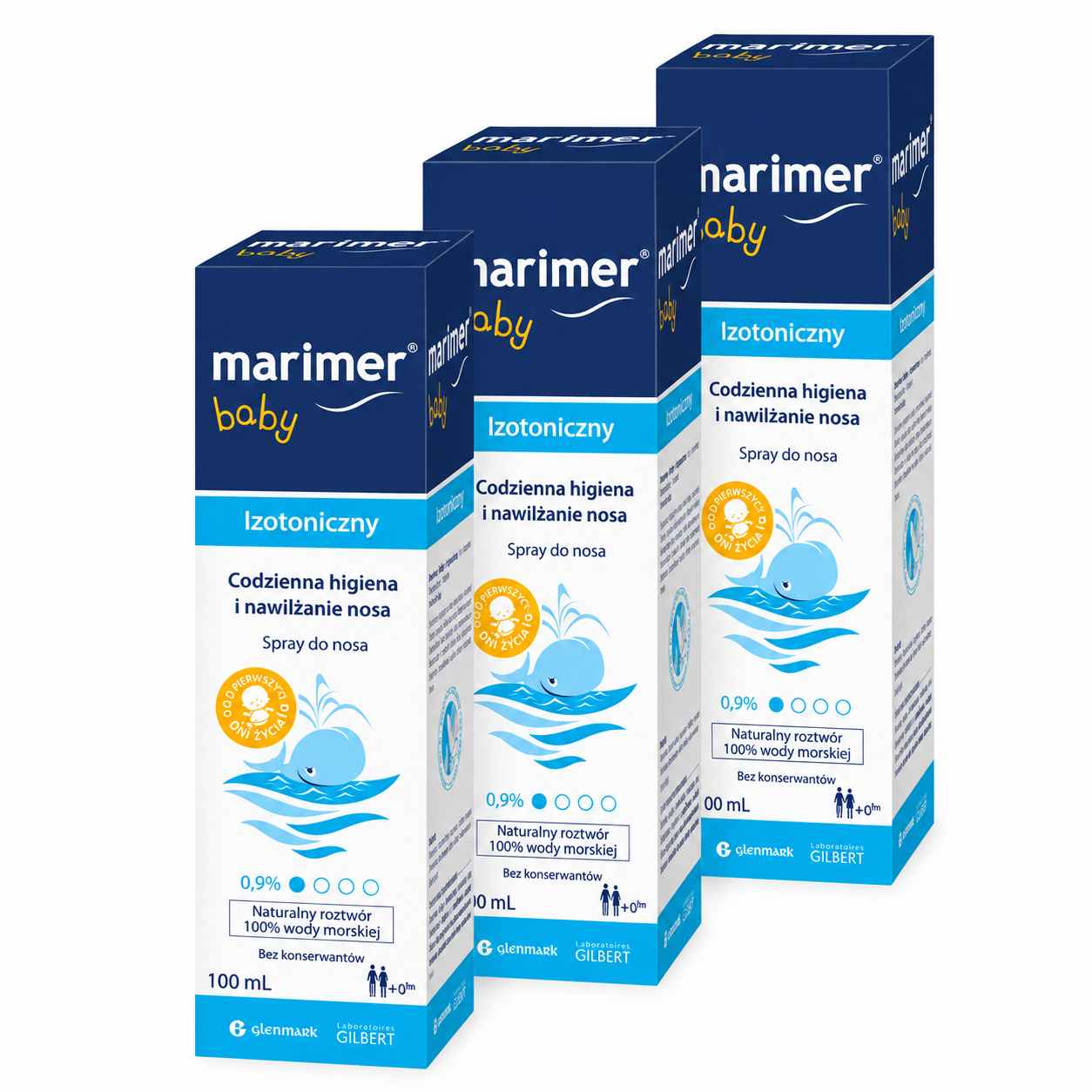 Marimer baby, spray do nosa, roztwór naturalnej wody morskiej, 3 x 100 ml zdjęcie