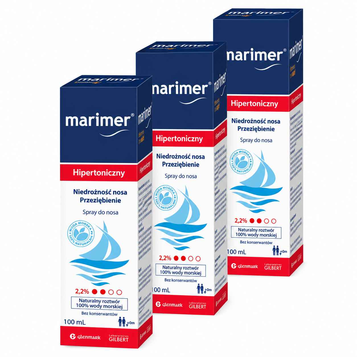Marimer hipertoniczny, roztwór wody morskiej, 3 x 100 ml zdjęcie