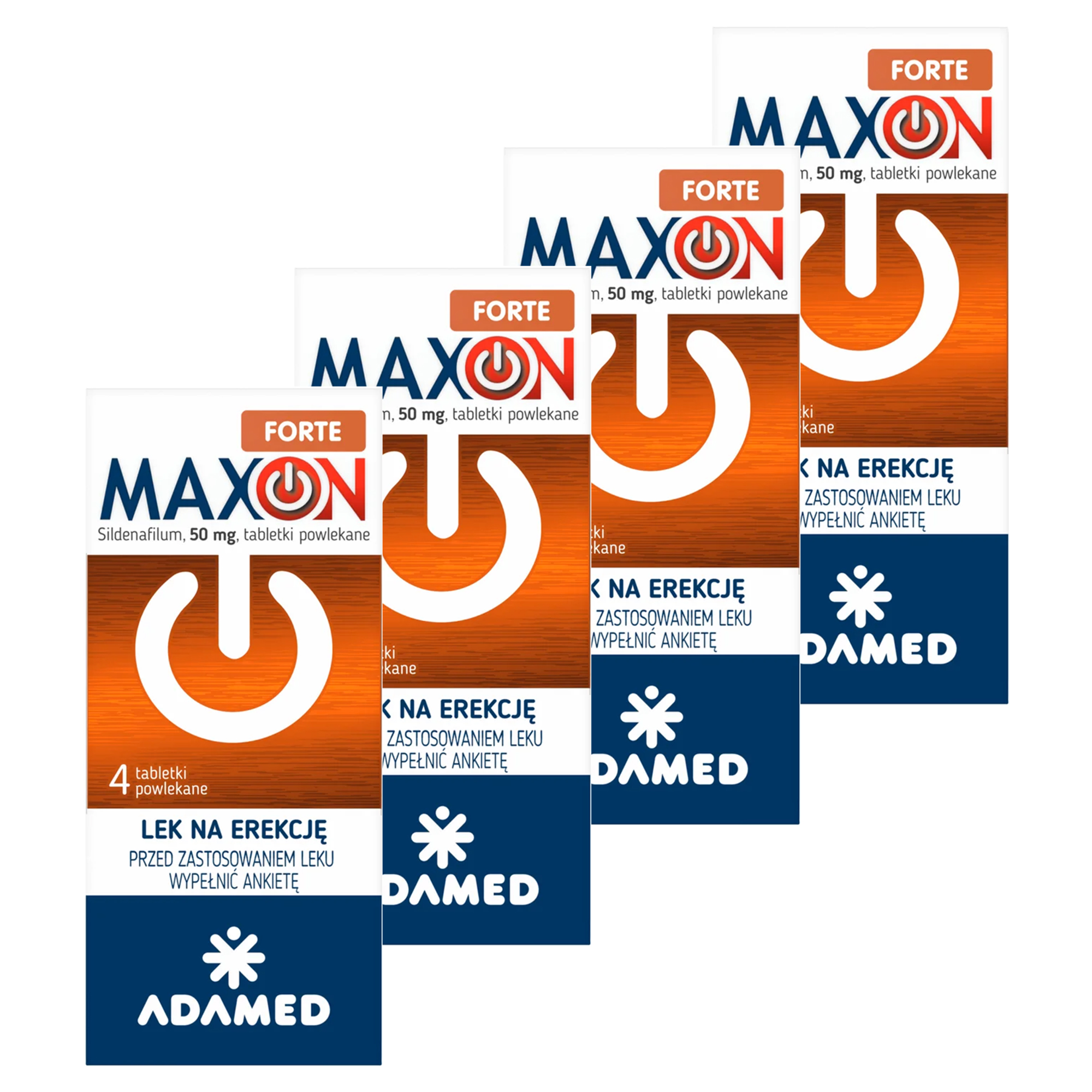Maxon Forte, 50 mg, na zaburzenia erekcji, 4 x 4 tabletki zdjęcie