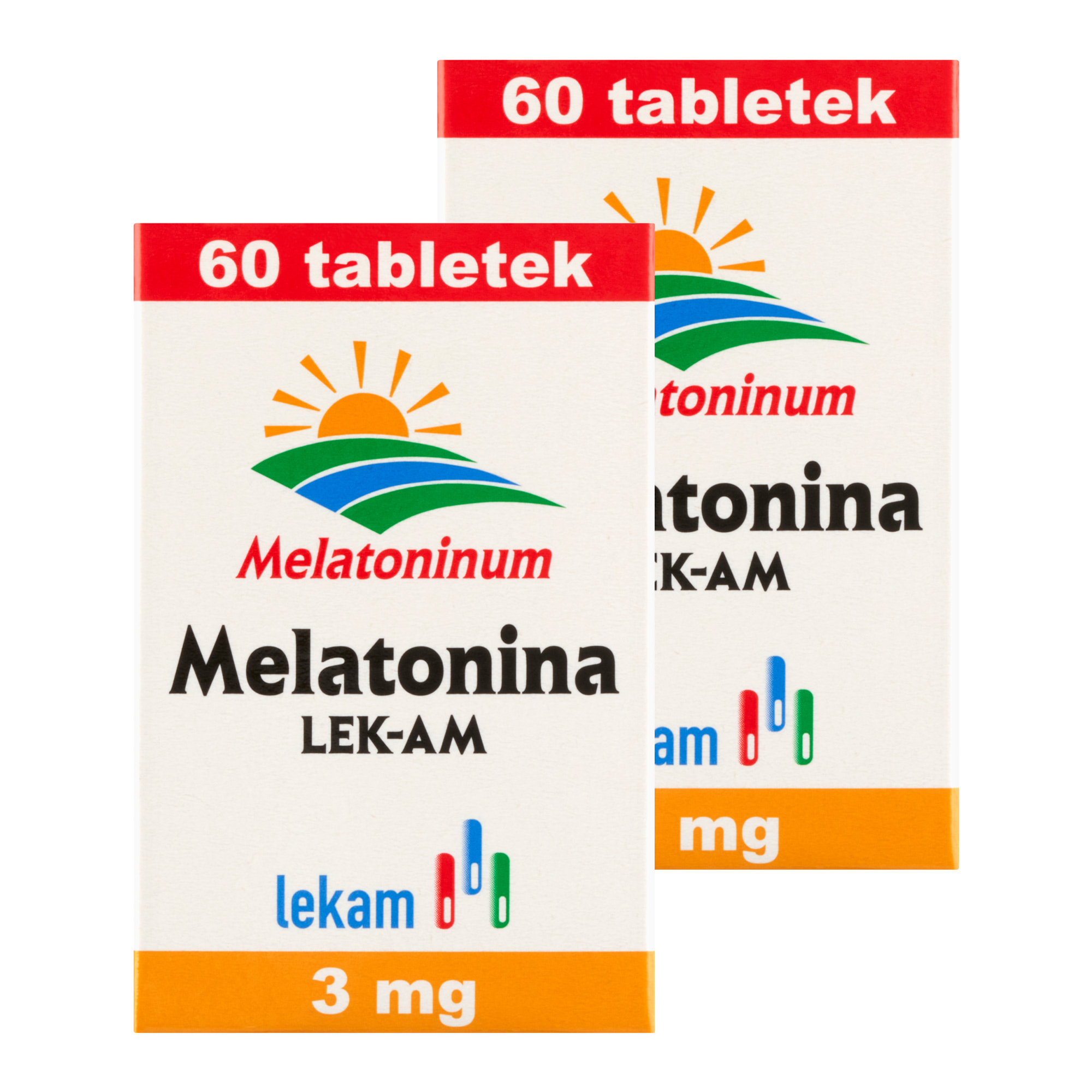 Melatonina LEK-AM 3 mg, tabletki, 2 x 60 sztuk zdjęcie