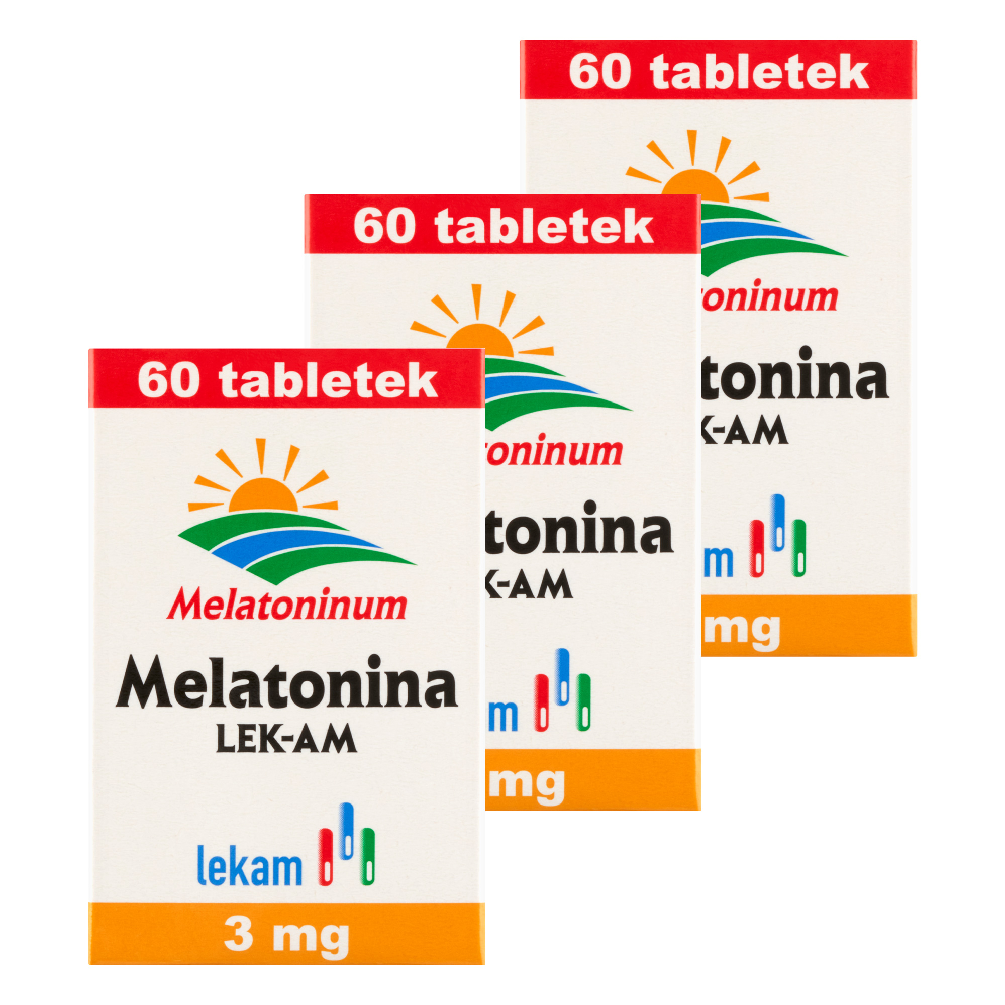 Melatonina LEK-AM 3 mg, tabletki, 3 x 60 sztuk zdjęcie