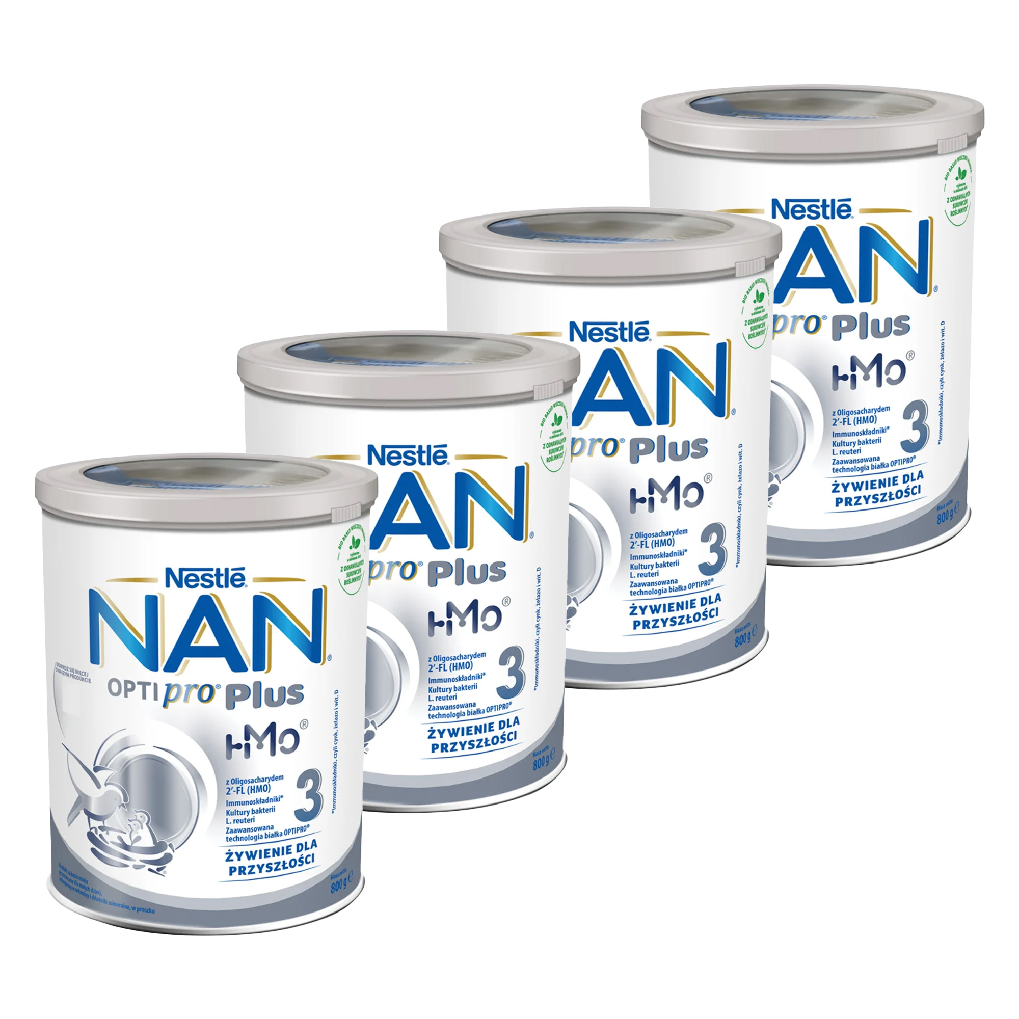 Nestle Nan Optipro Plus 3 HMO, produkt na bazie mleka dla małych dzieci, 4 x 800 g zdjęcie
