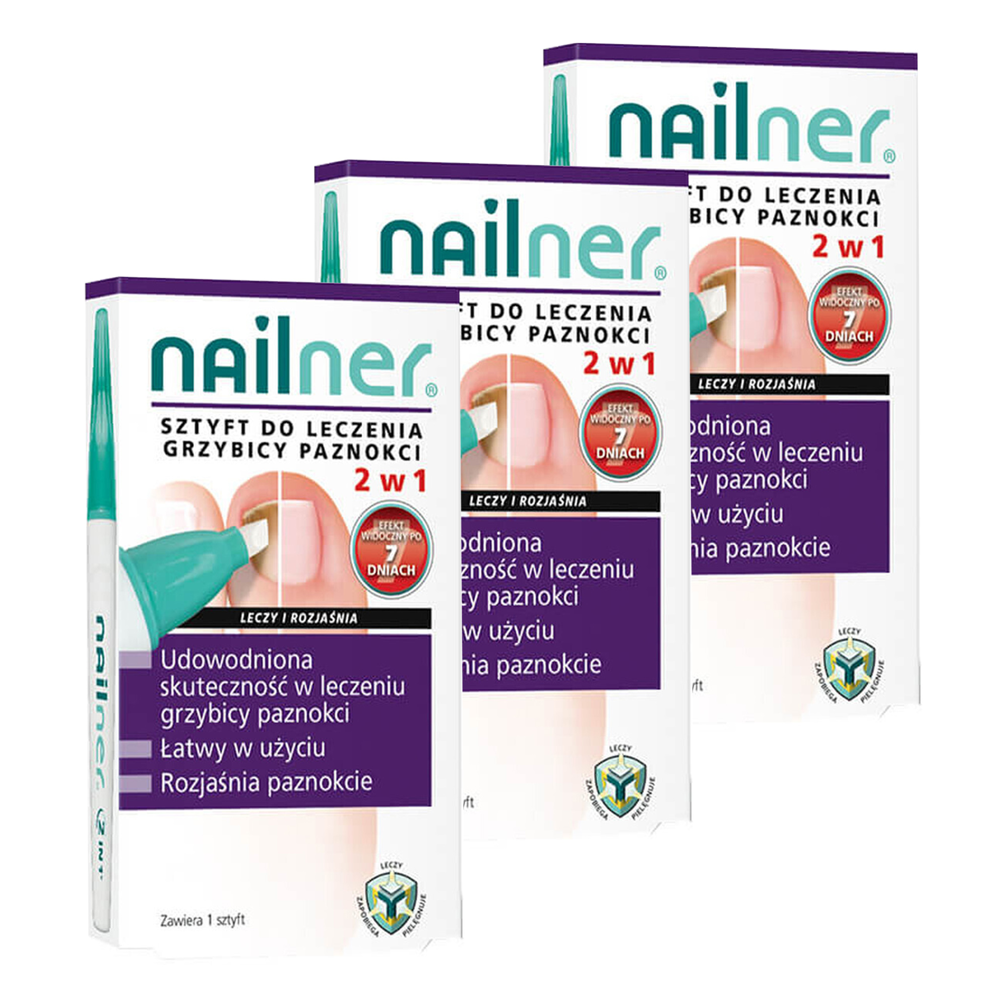 NAILNER SZTYFT Preparat na grzybicę paznokci, 3 x 4 ml zdjęcie