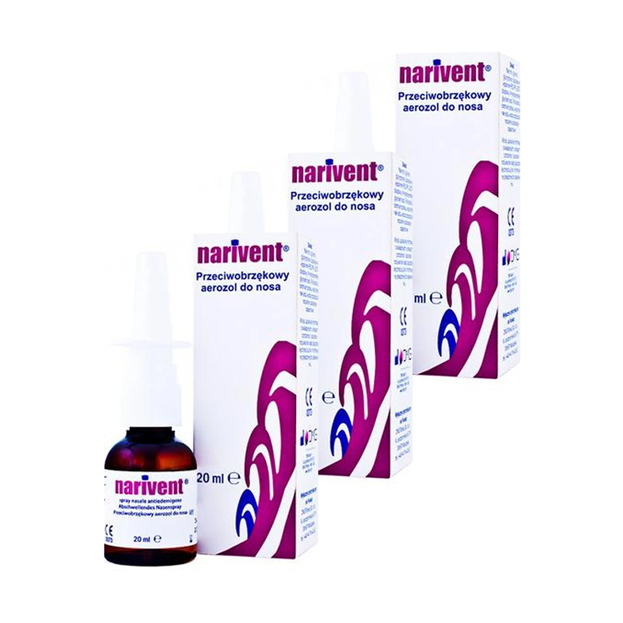 Narivent, przeciwobrzękowy aerozol do nosa, 3 x 20 ml zdjęcie