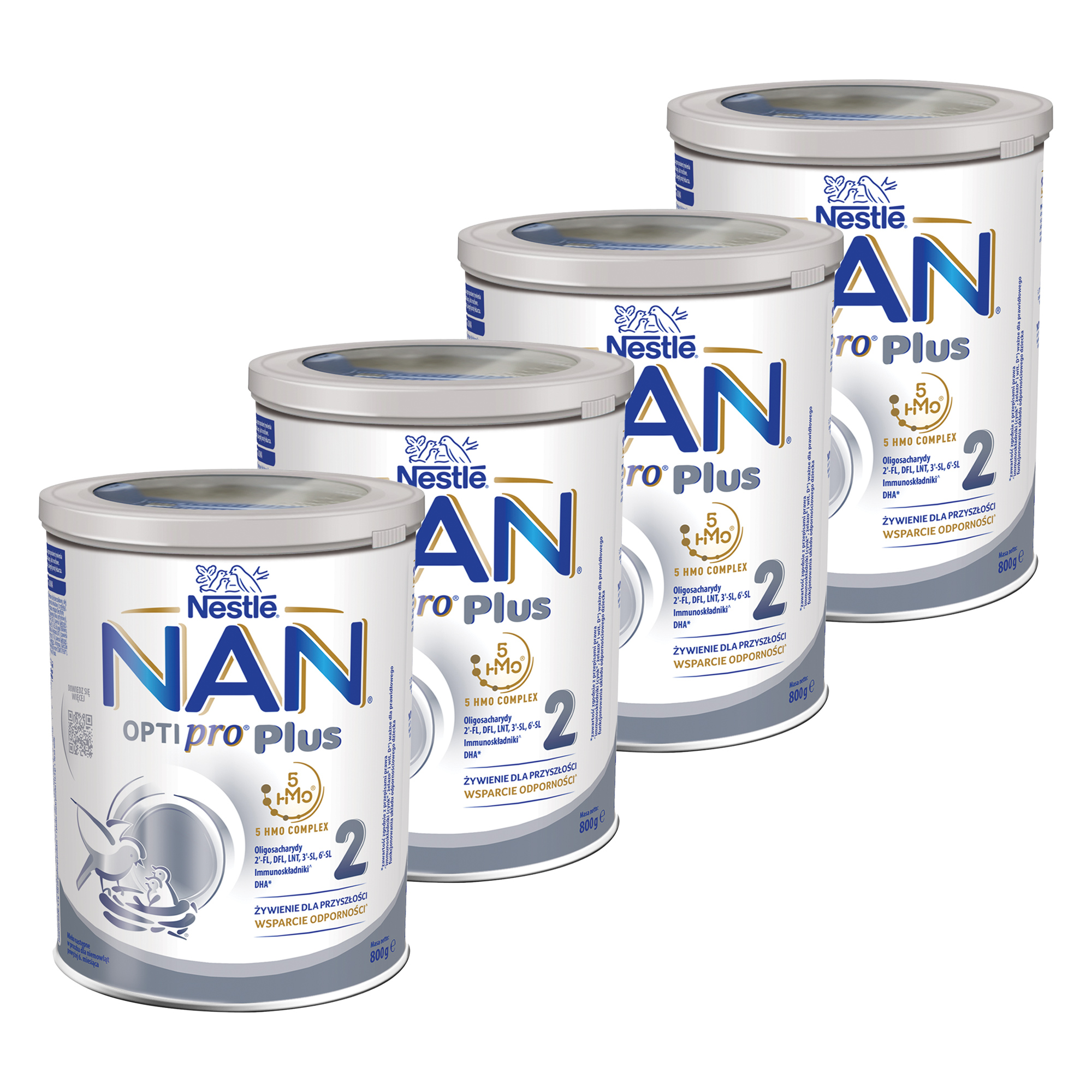 Nestle Nan Optipro Plus 2, 5 HMO, mleko następne dla niemowląt powyżej 6. miesiąca, 4 x 800 g zdjęcie