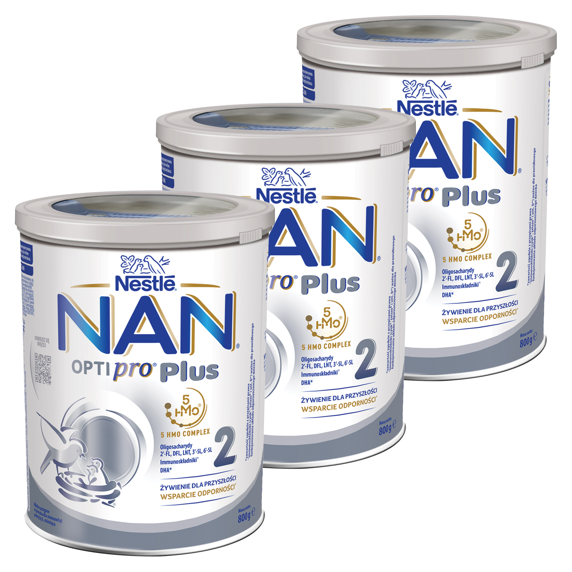 Nestle Nan Optipro Plus 2, 5 HMO, mleko następne dla niemowląt powyżej 6. miesiąca, 3 x 800 g zdjęcie