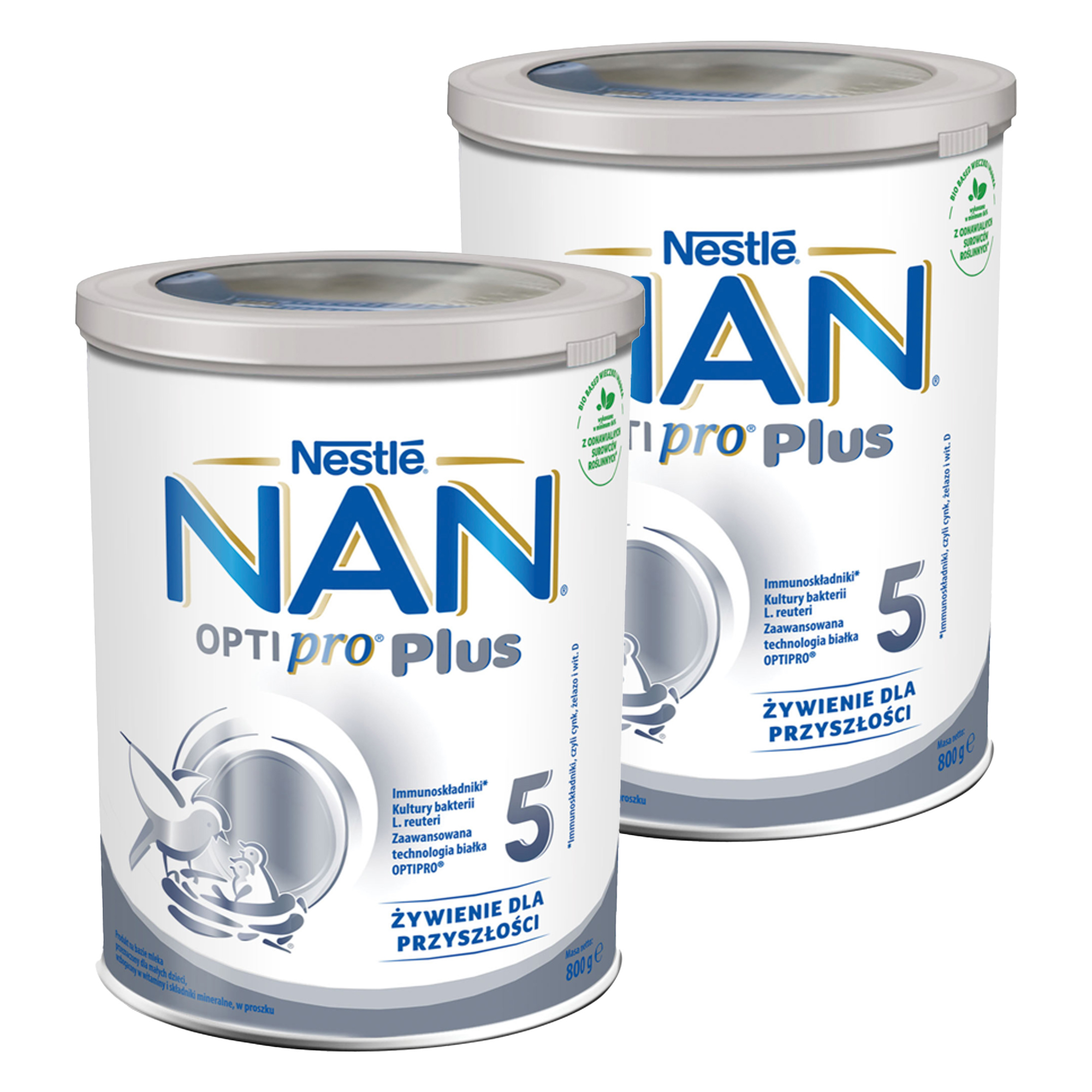 Nestle Nan OptiPro Plus 5 Produkt na bazie mleka dla małych dzieci po 2,5. roku życia, 2 x 800 g zdjęcie