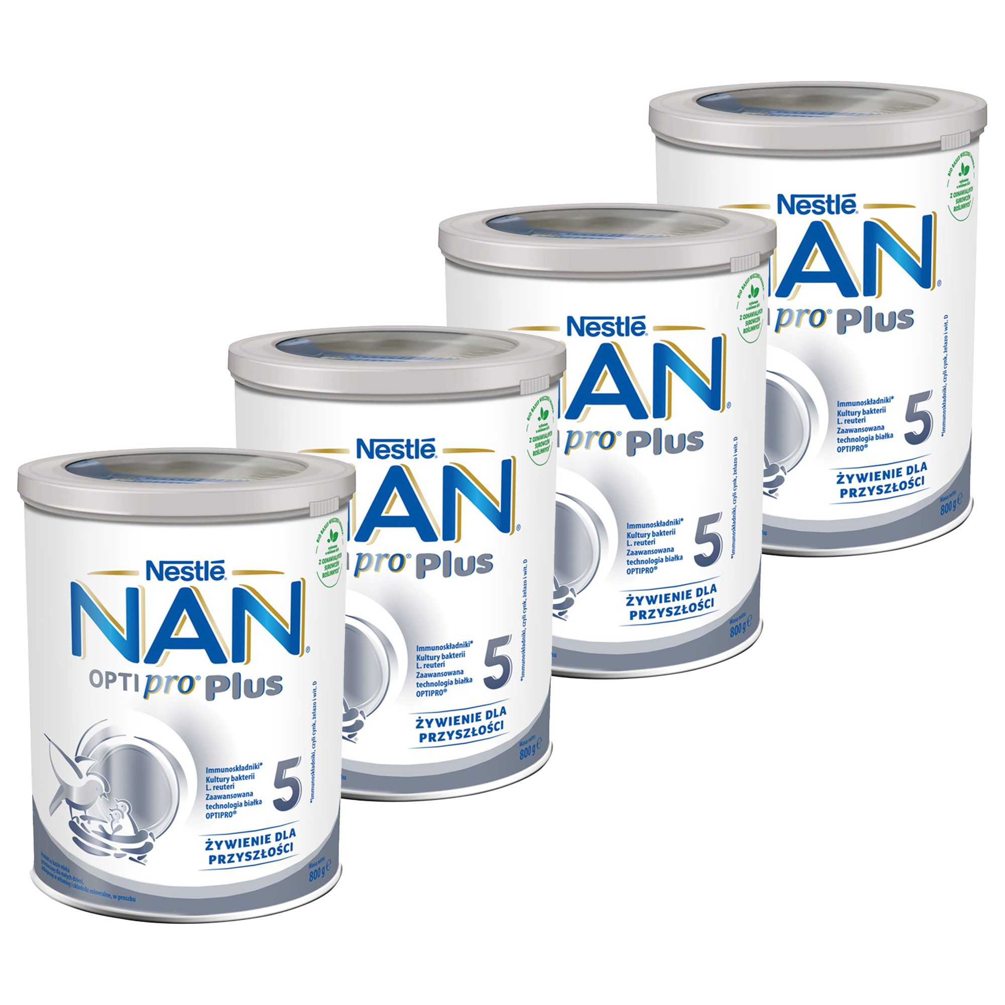 Nestle Nan OptiPro Plus 5 Produkt na bazie mleka dla małych dzieci po 2,5. roku życia, 4 x 800 g zdjęcie